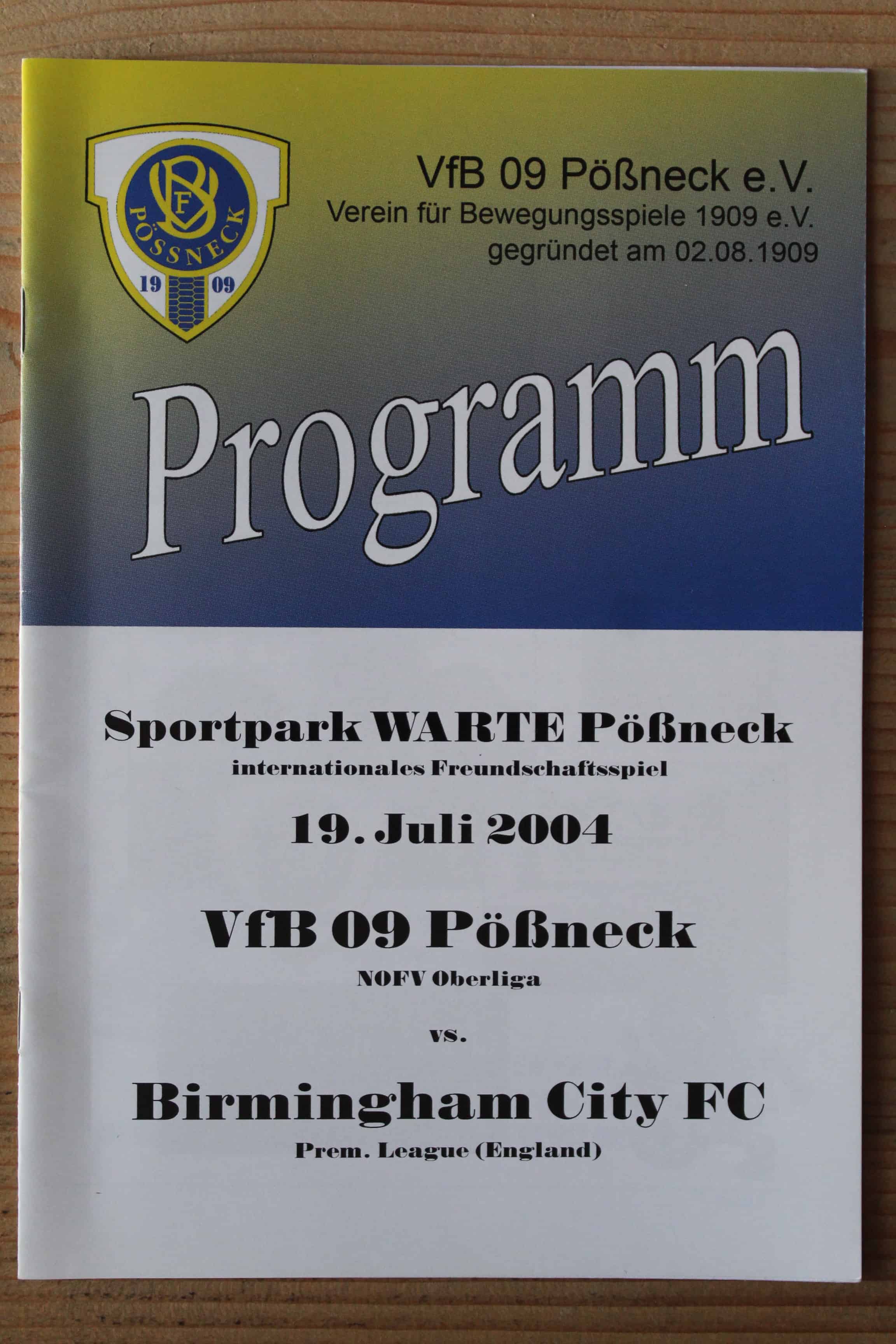 Vfb 09 Pobneck v Birmingham City FC