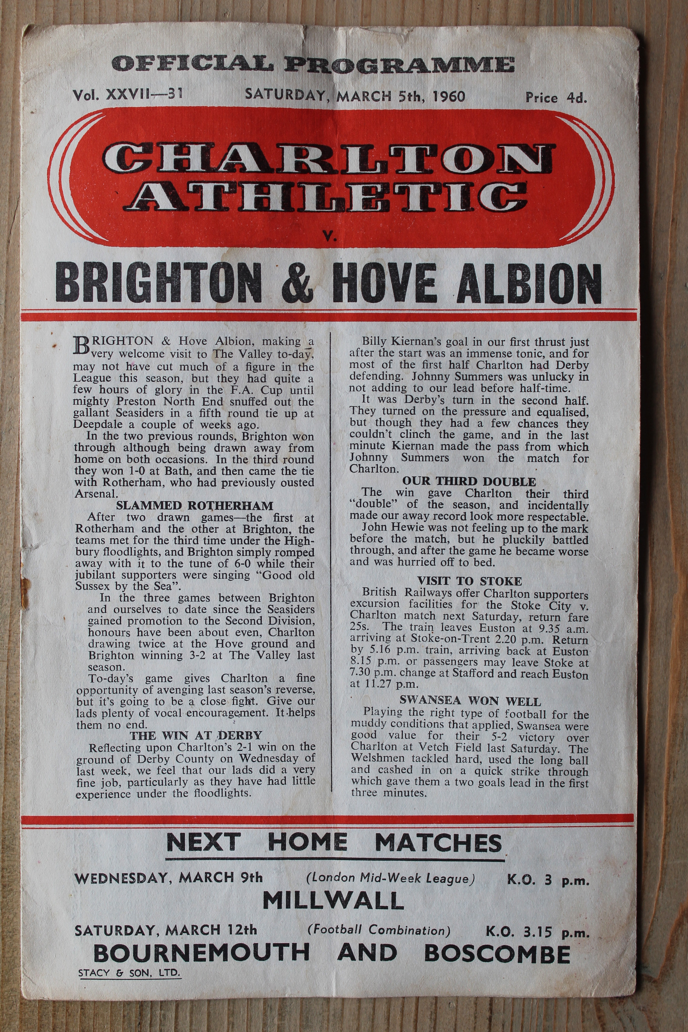 Charlton Athletic FC v Brighton & Hove Albion FC