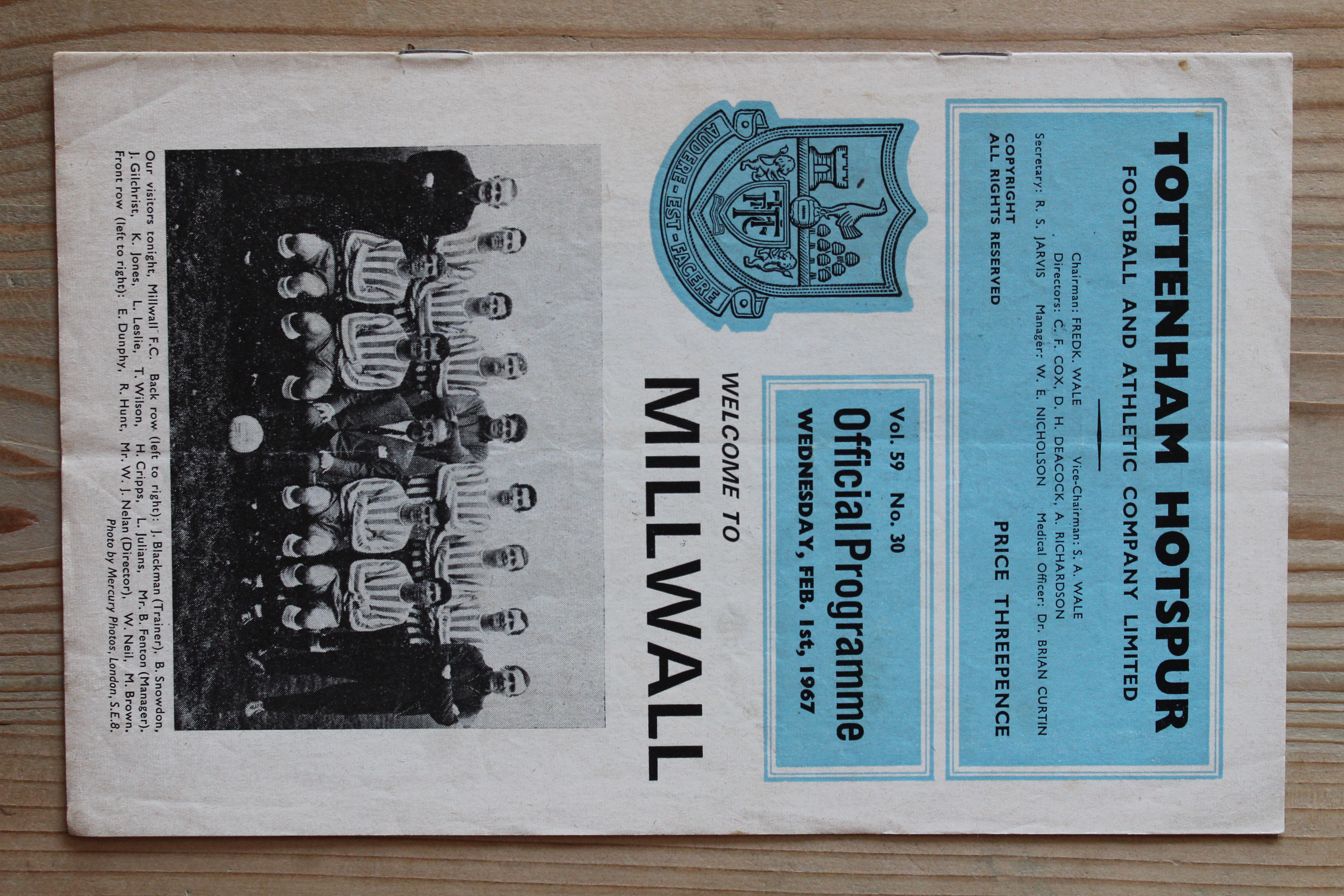 Tottenham Hotspur FC v Millwall FC