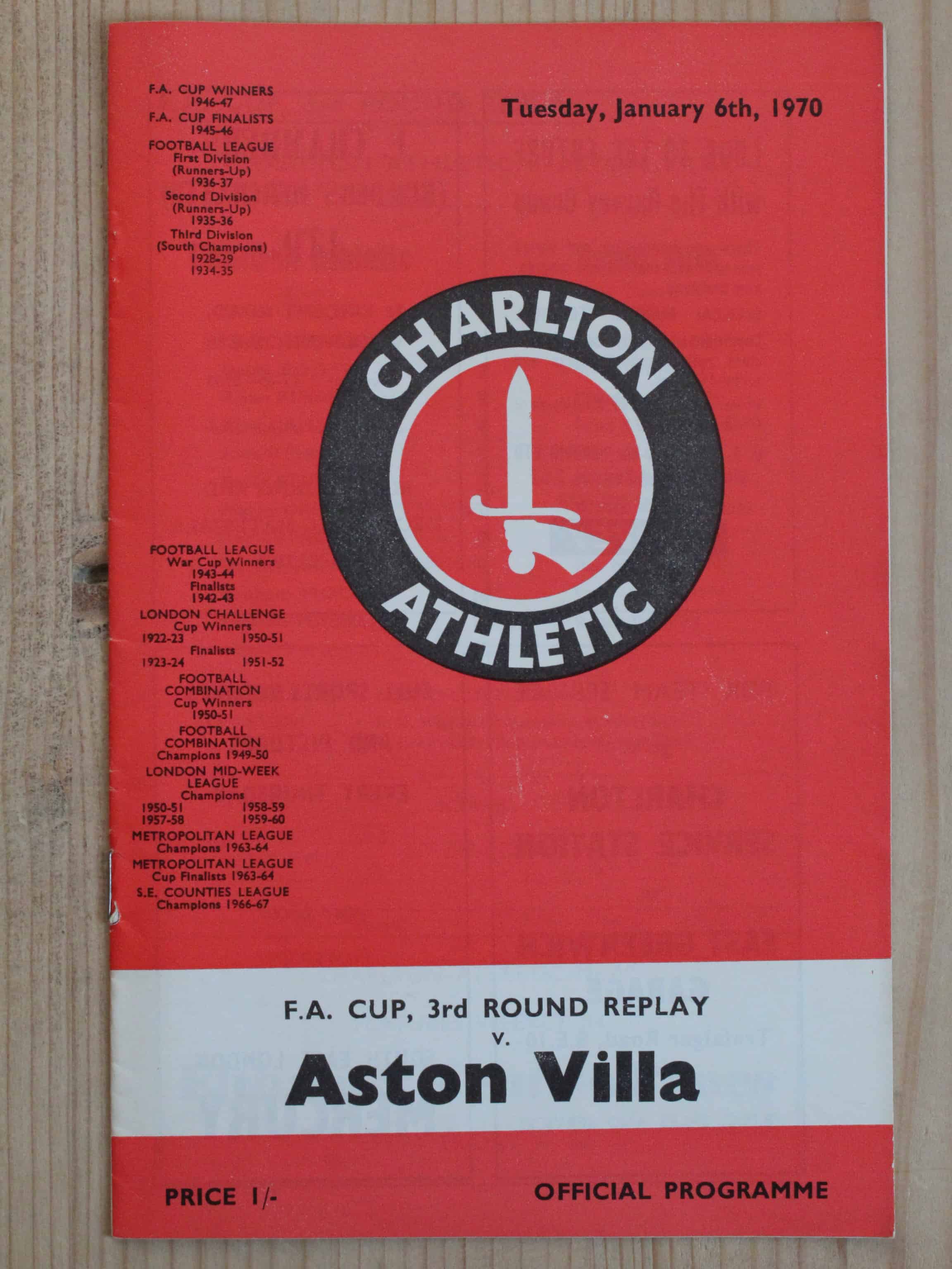 Charlton Athletic FC v Aston Villa FC