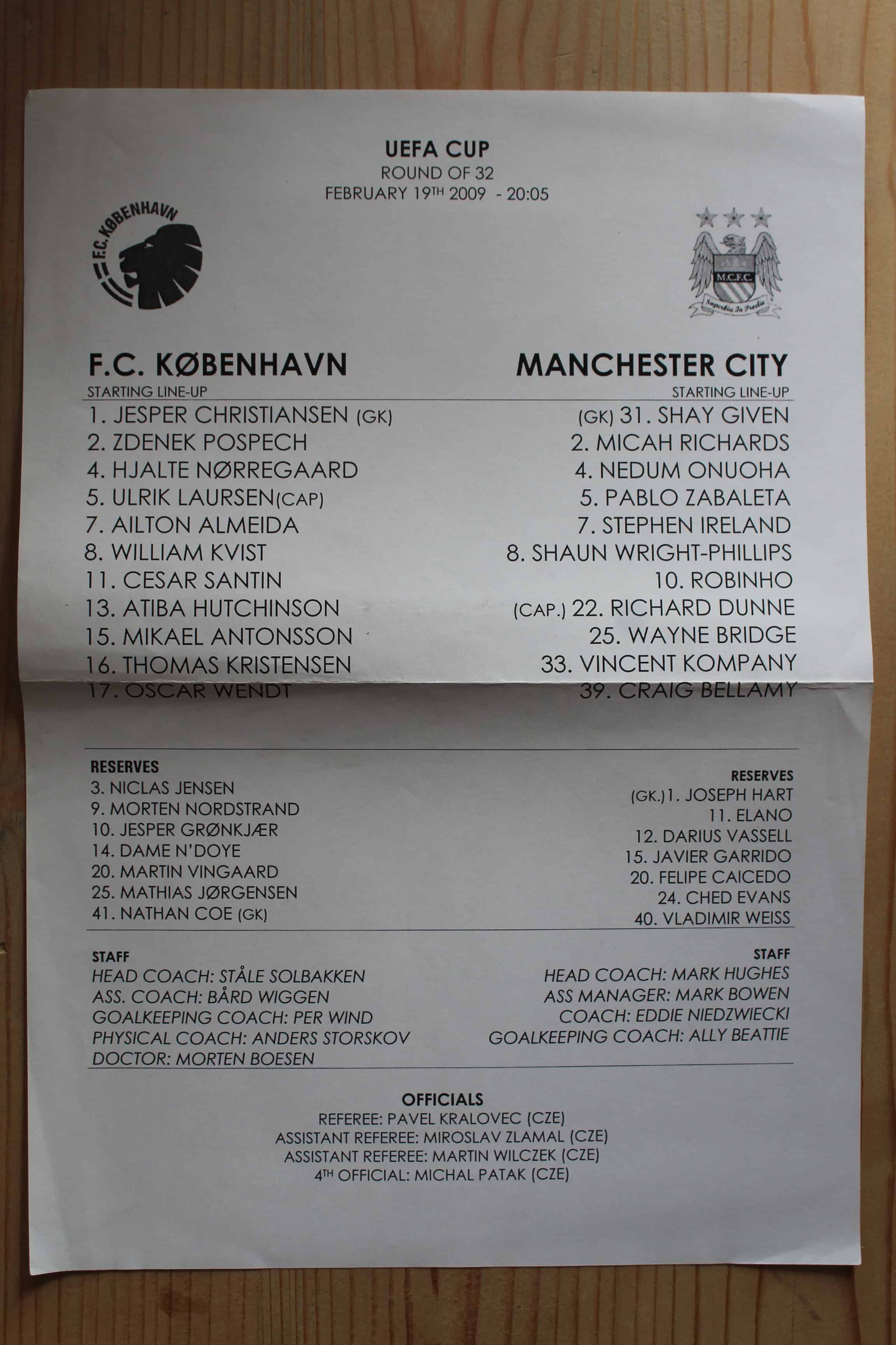 FC Copenhagen v Manchester City FC