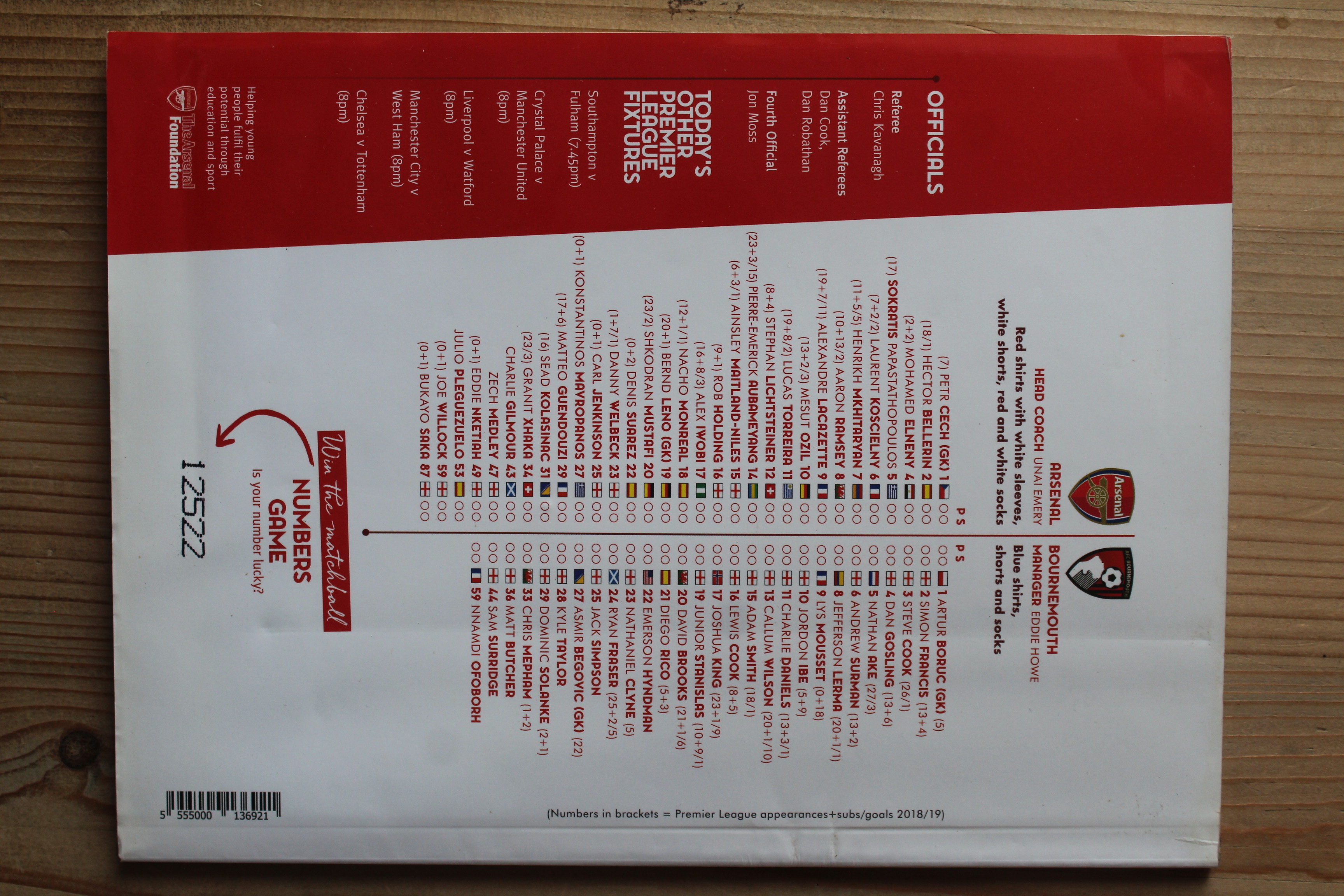 Arsenal FC v AFC Bournemouth