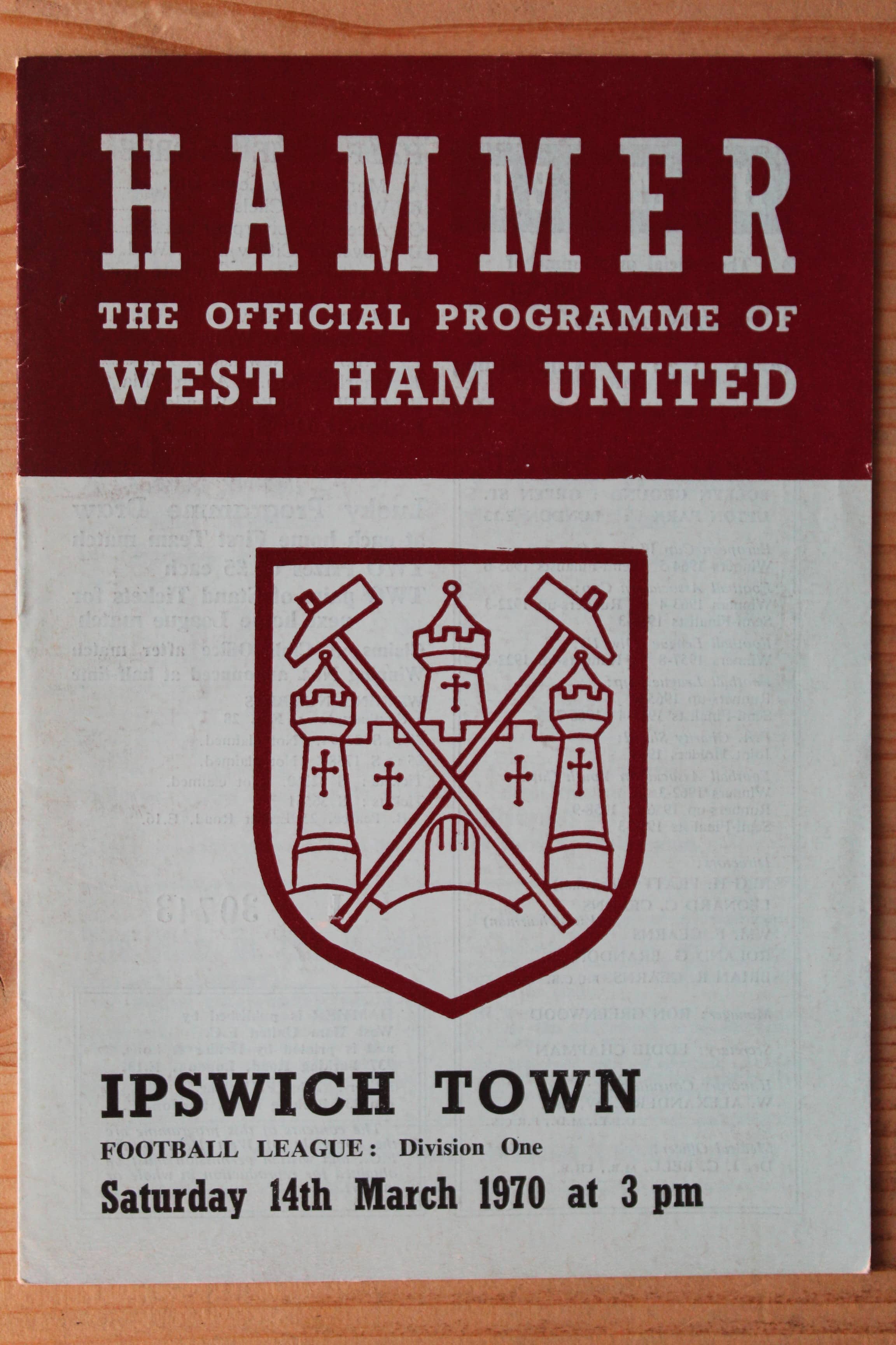 West Ham United FC v Ipswich Town FC