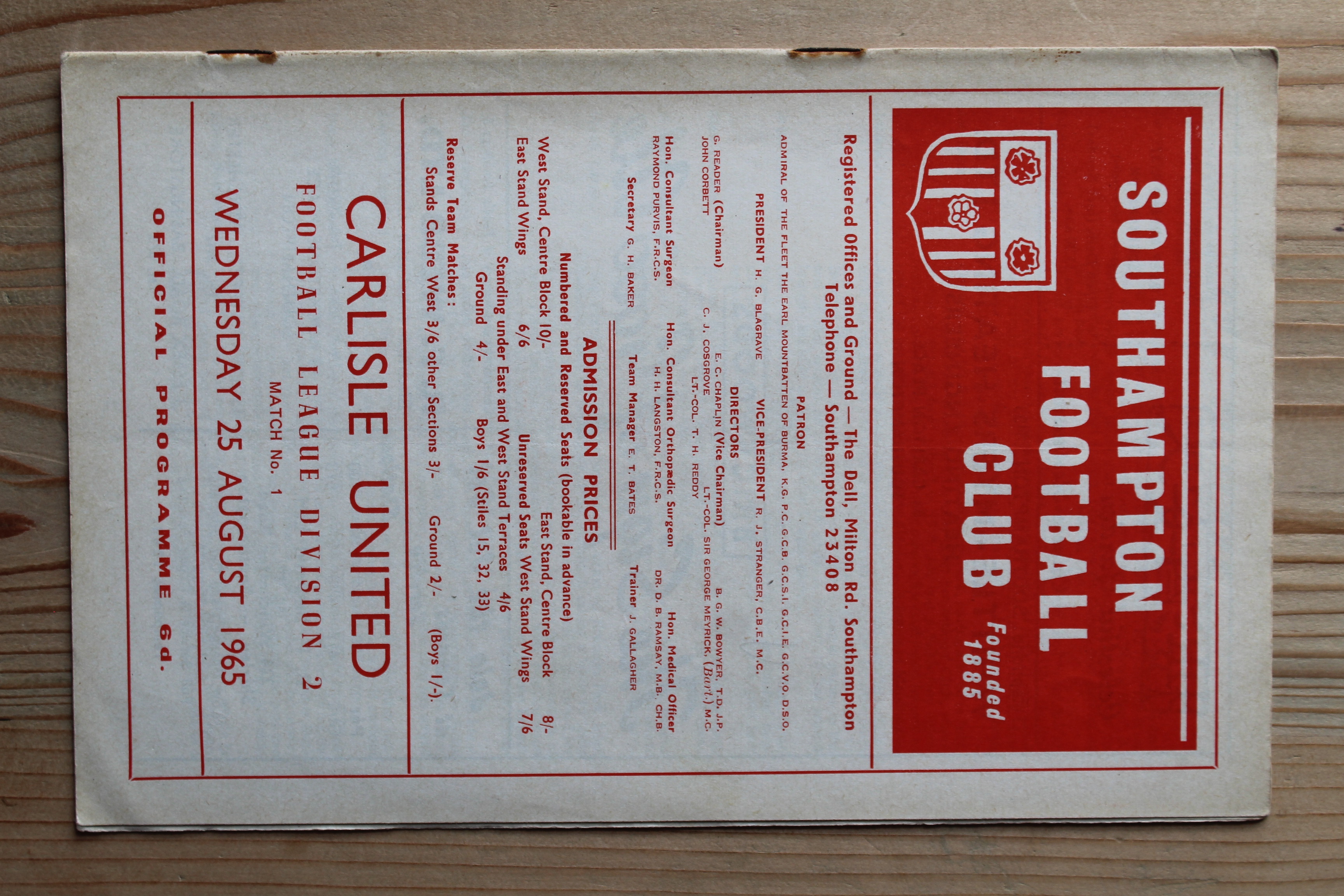 Southampton FC v Carlisle United FC