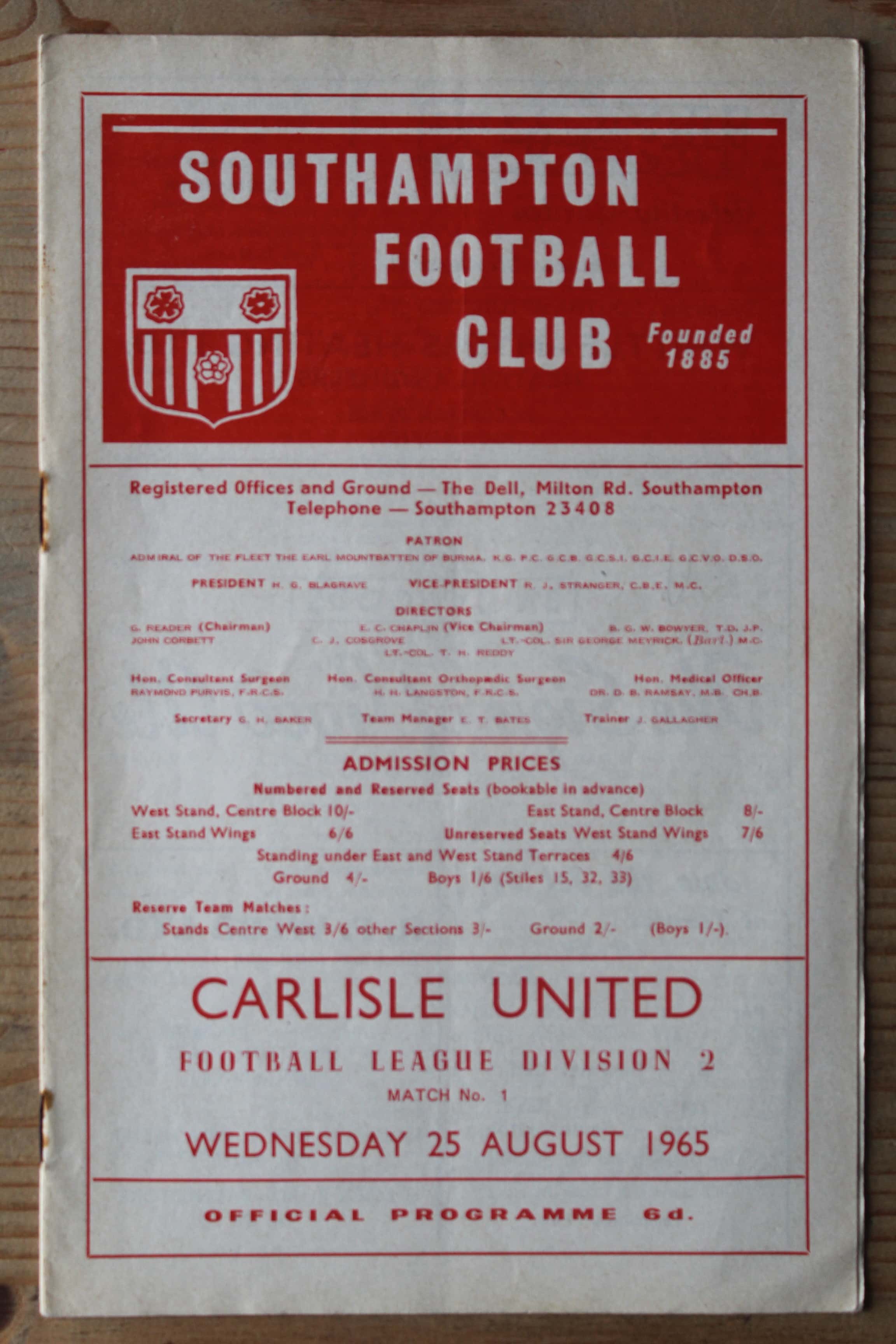 Southampton FC v Carlisle United FC