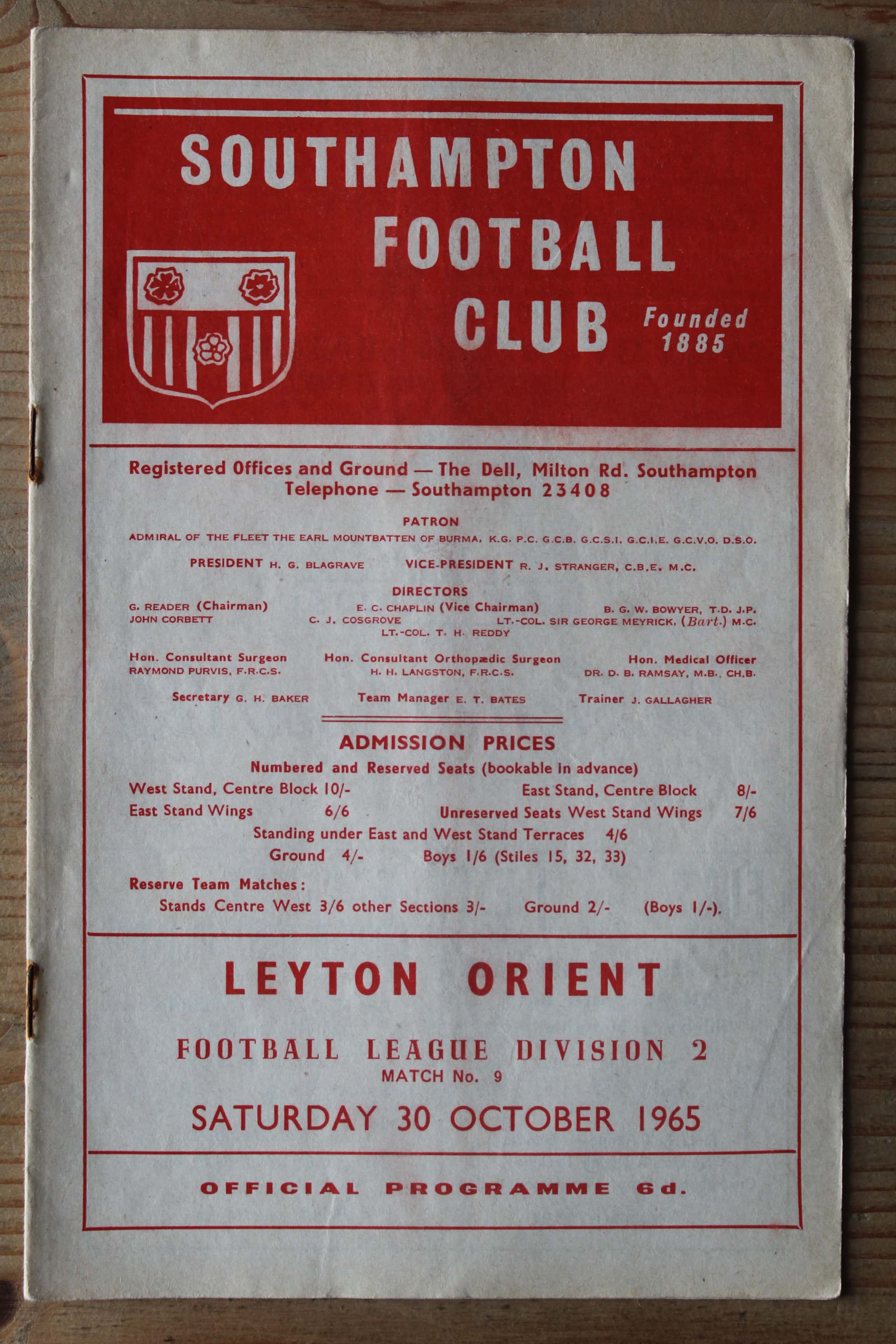 Southampton FC v Leyton Orient FC