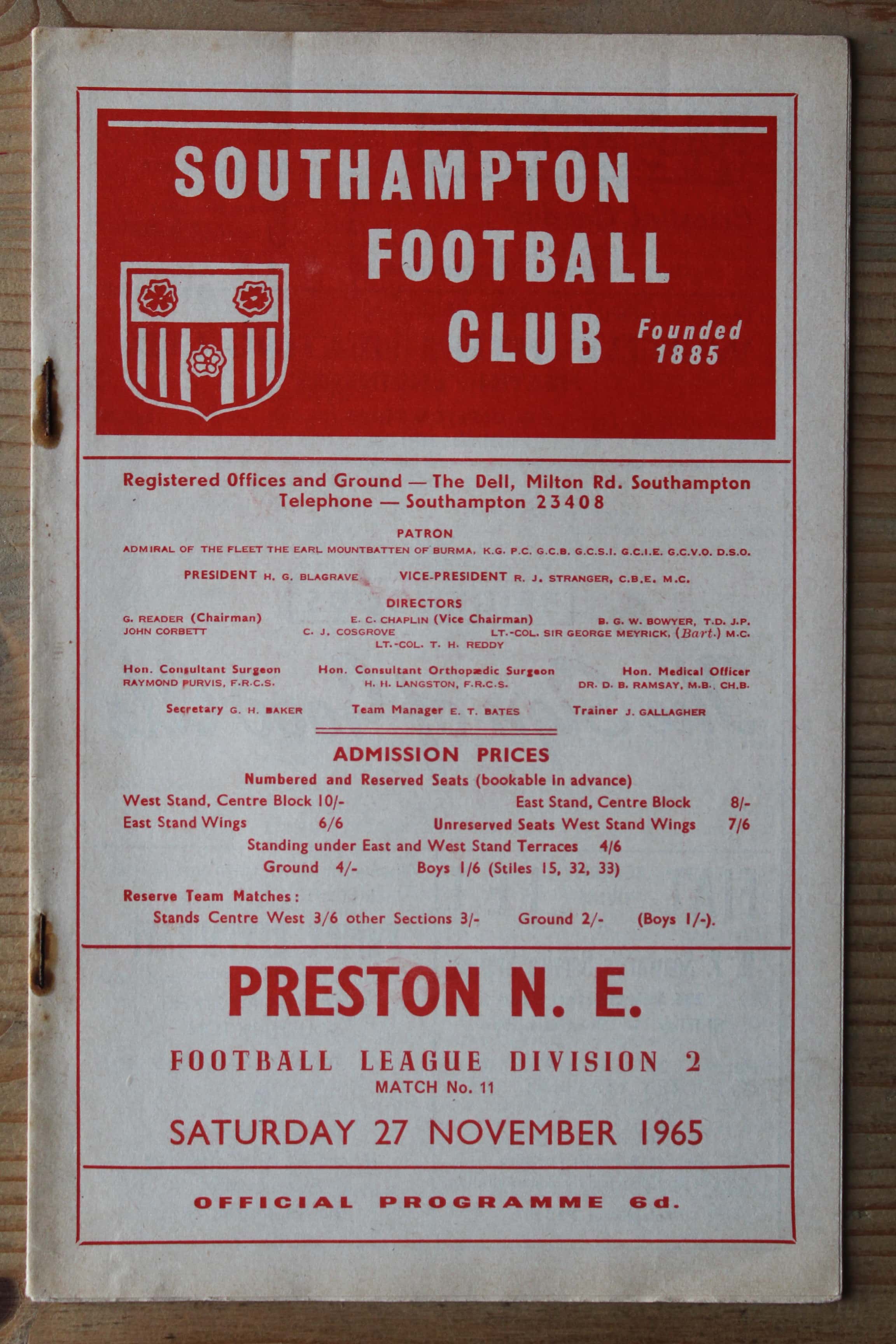 Southampton FC v Preston North End FC