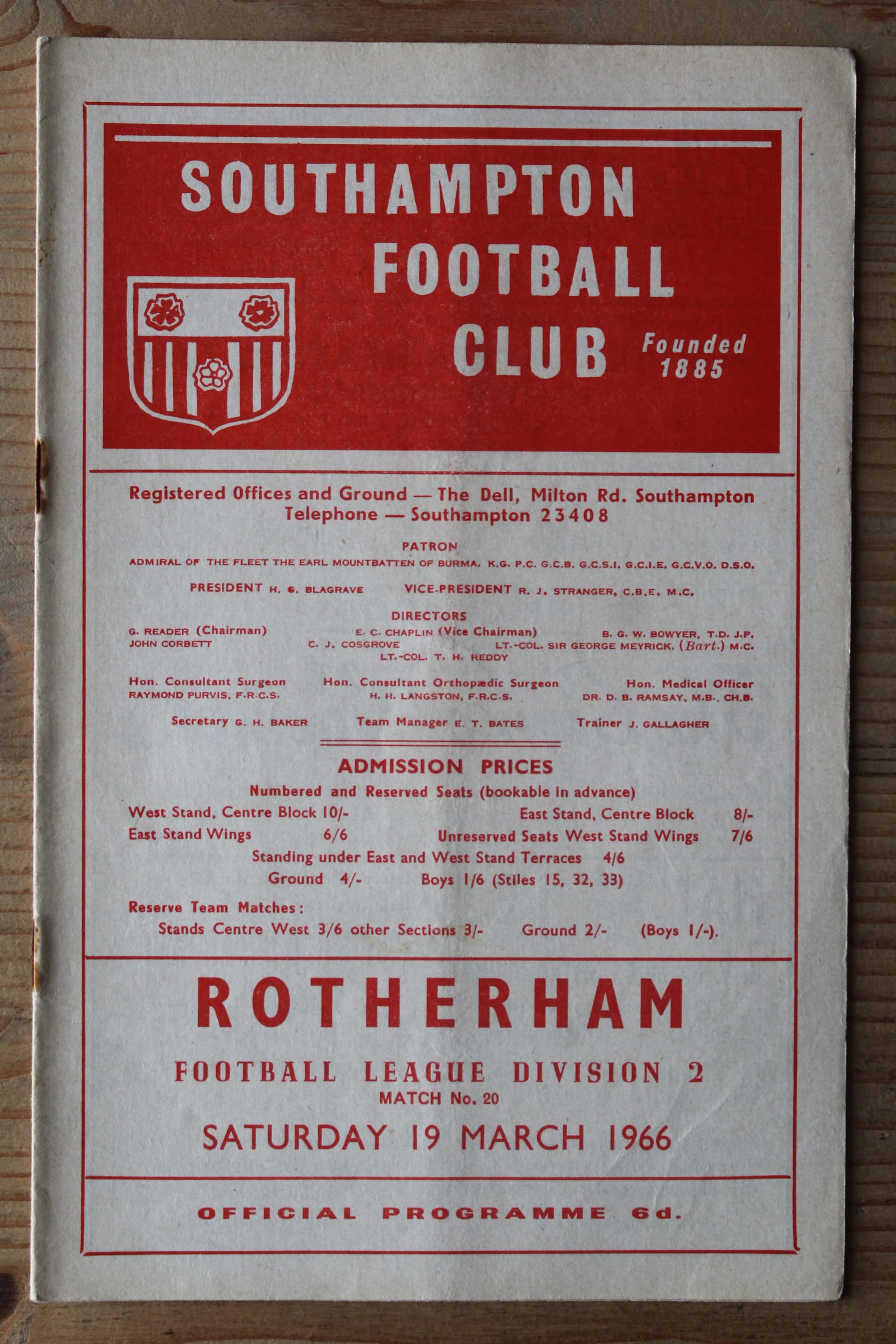 Southampton FC v Rotherham United FC