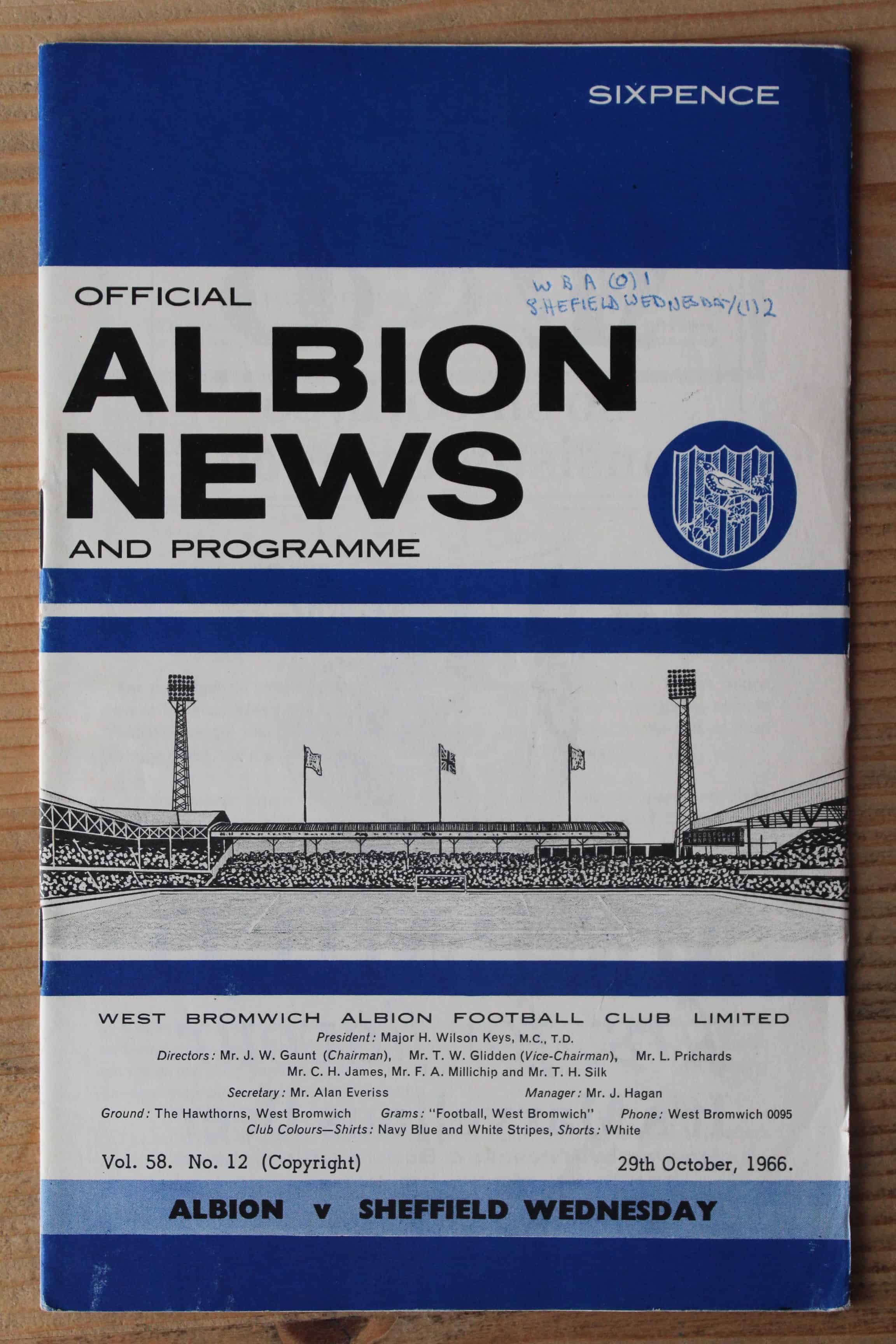 West Bromwich Albion FC  v Sheffield Wednesday FC 