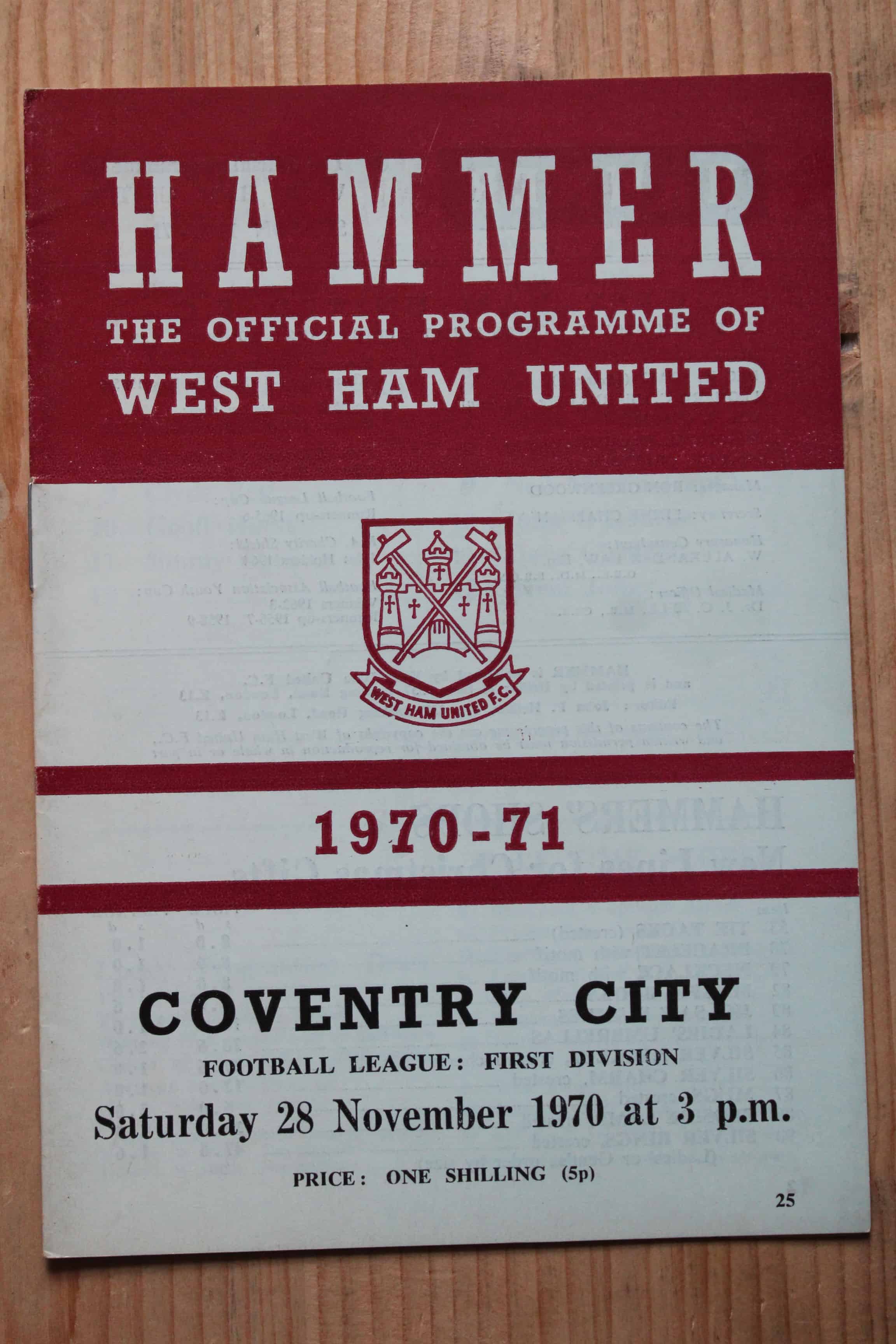 West Ham United FC v Coventry City FC