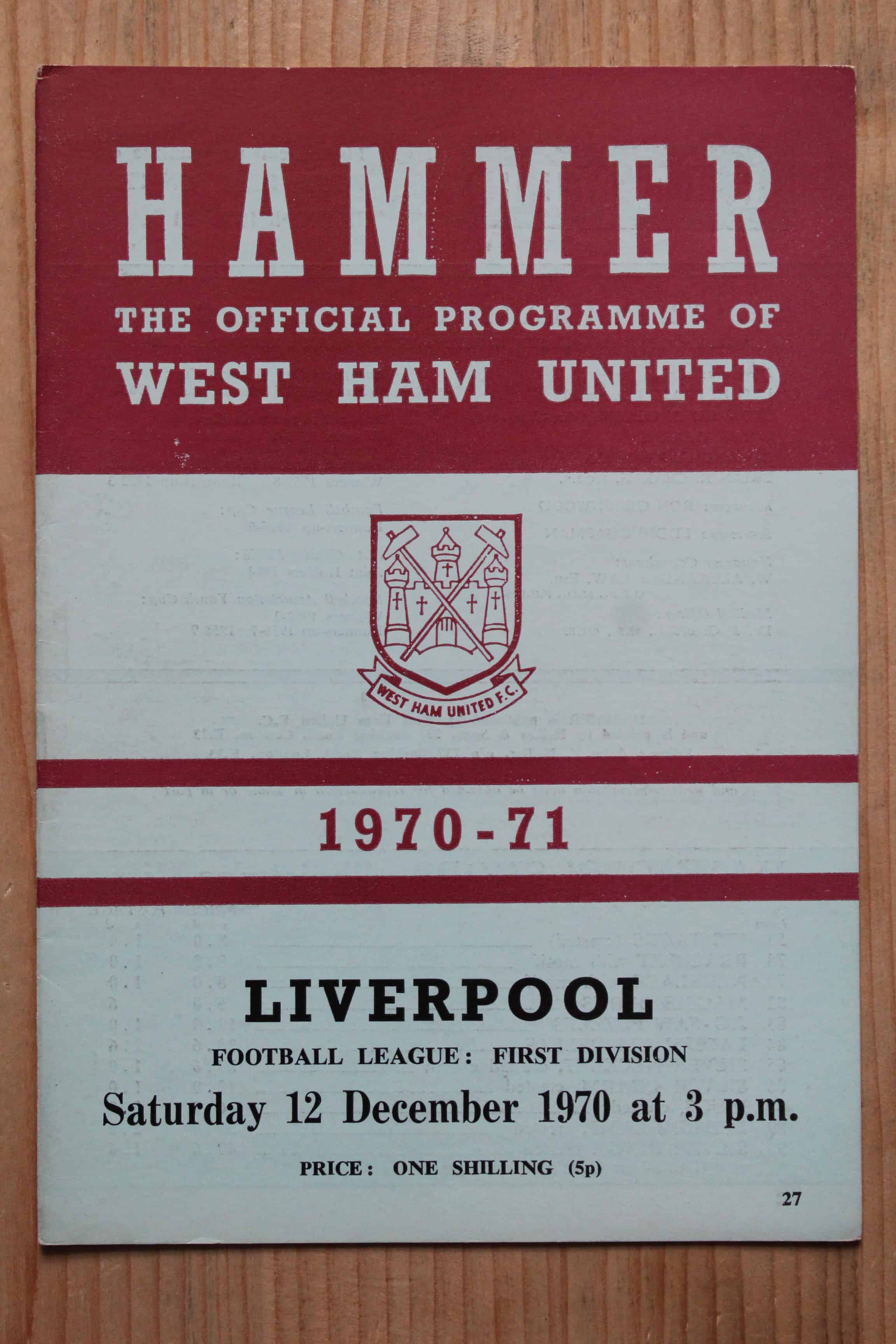 West Ham United FC v Liverpool FC