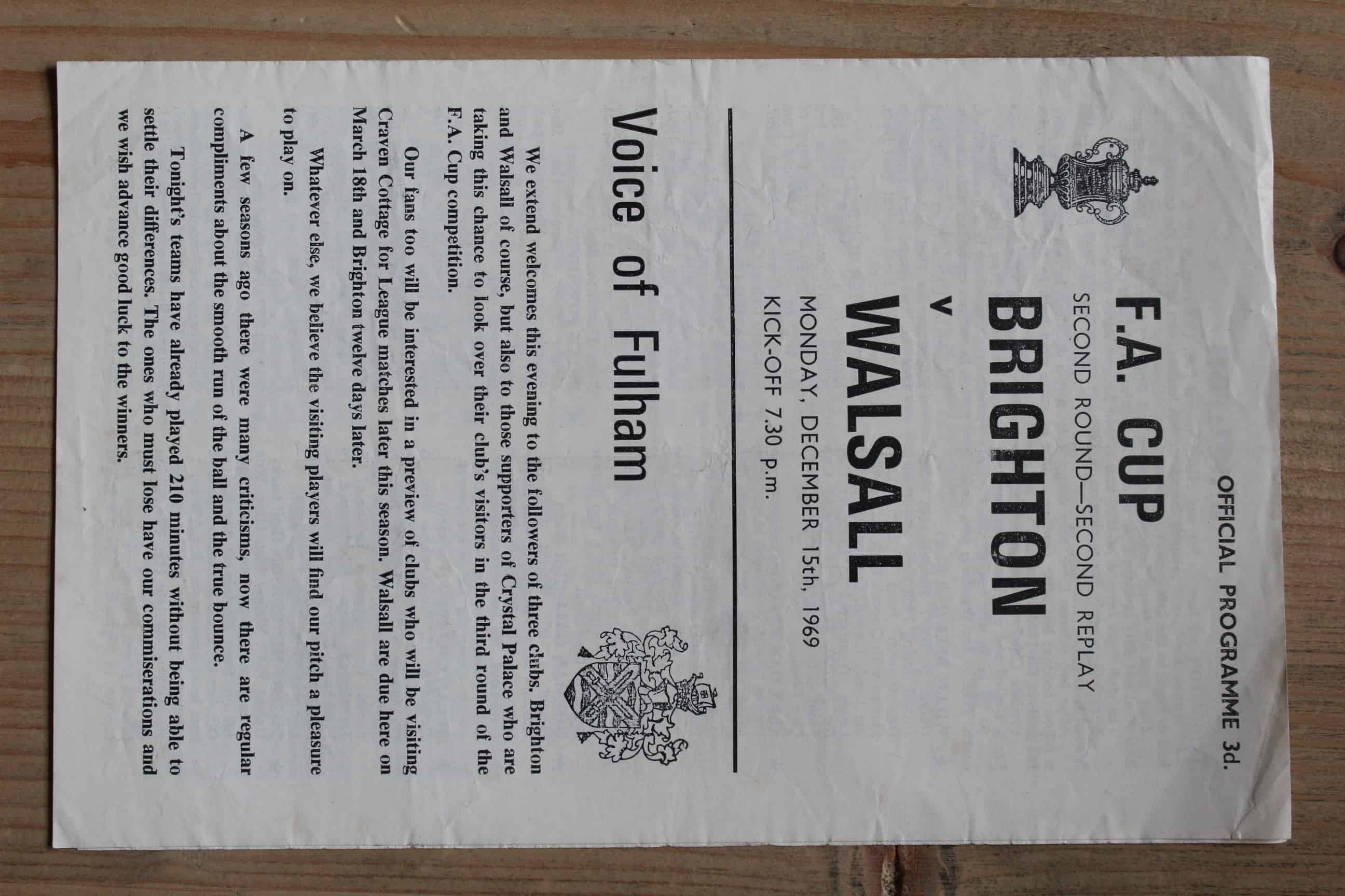 Brighton & Hove Albion FC v Walsall FC