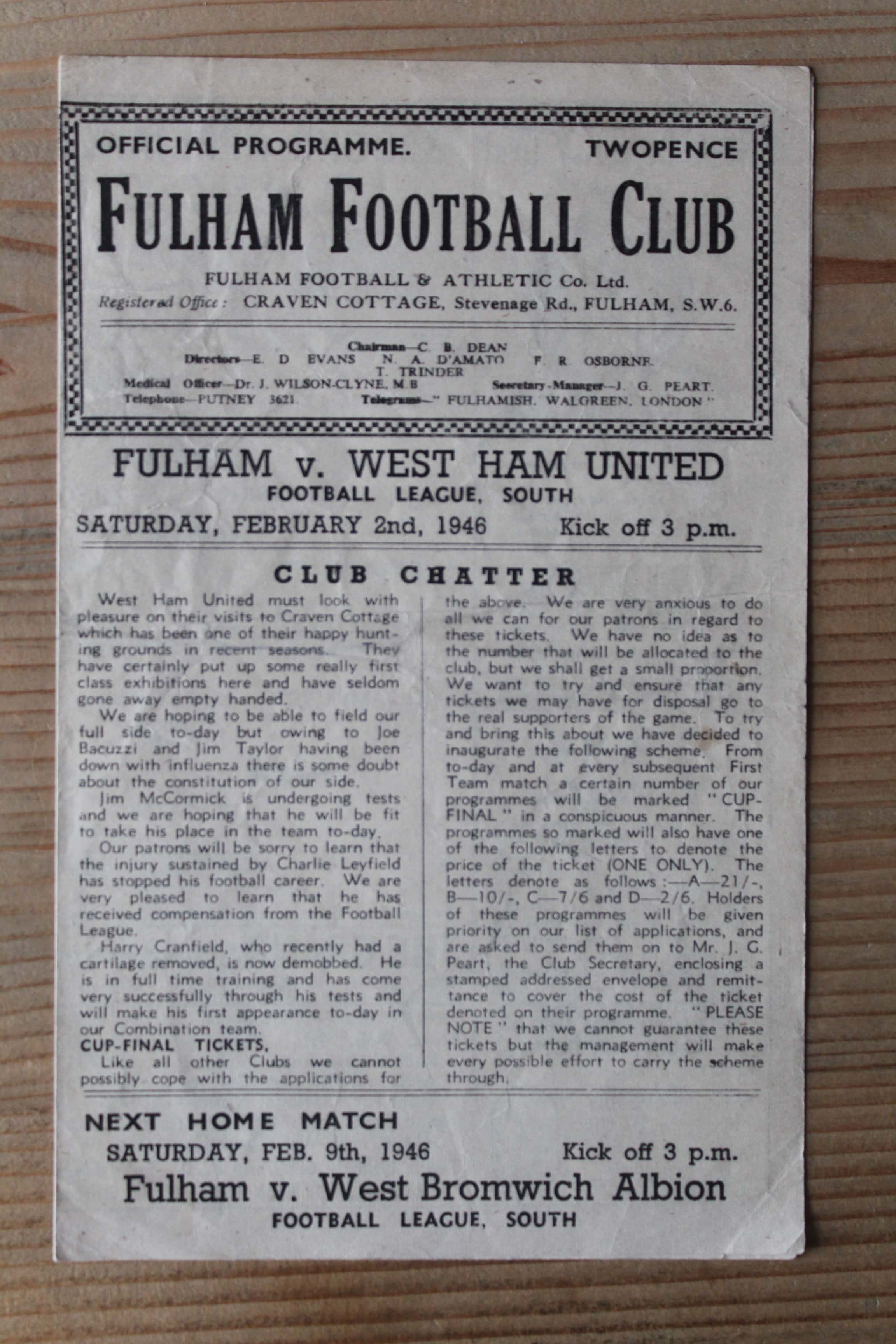 Fulham FC v West Ham United FC