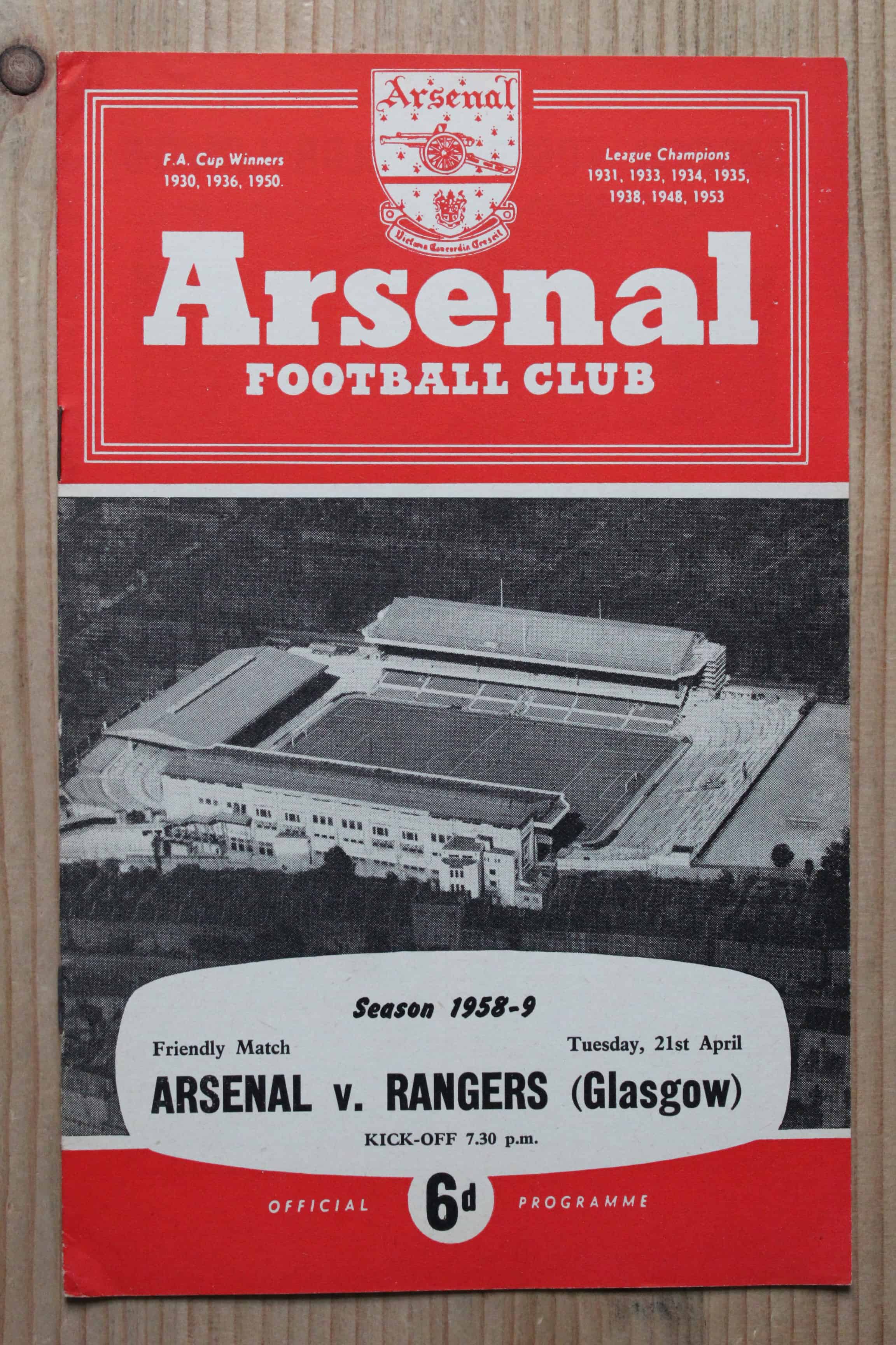 Arsenal FC v Rangers (Glasgow) FC