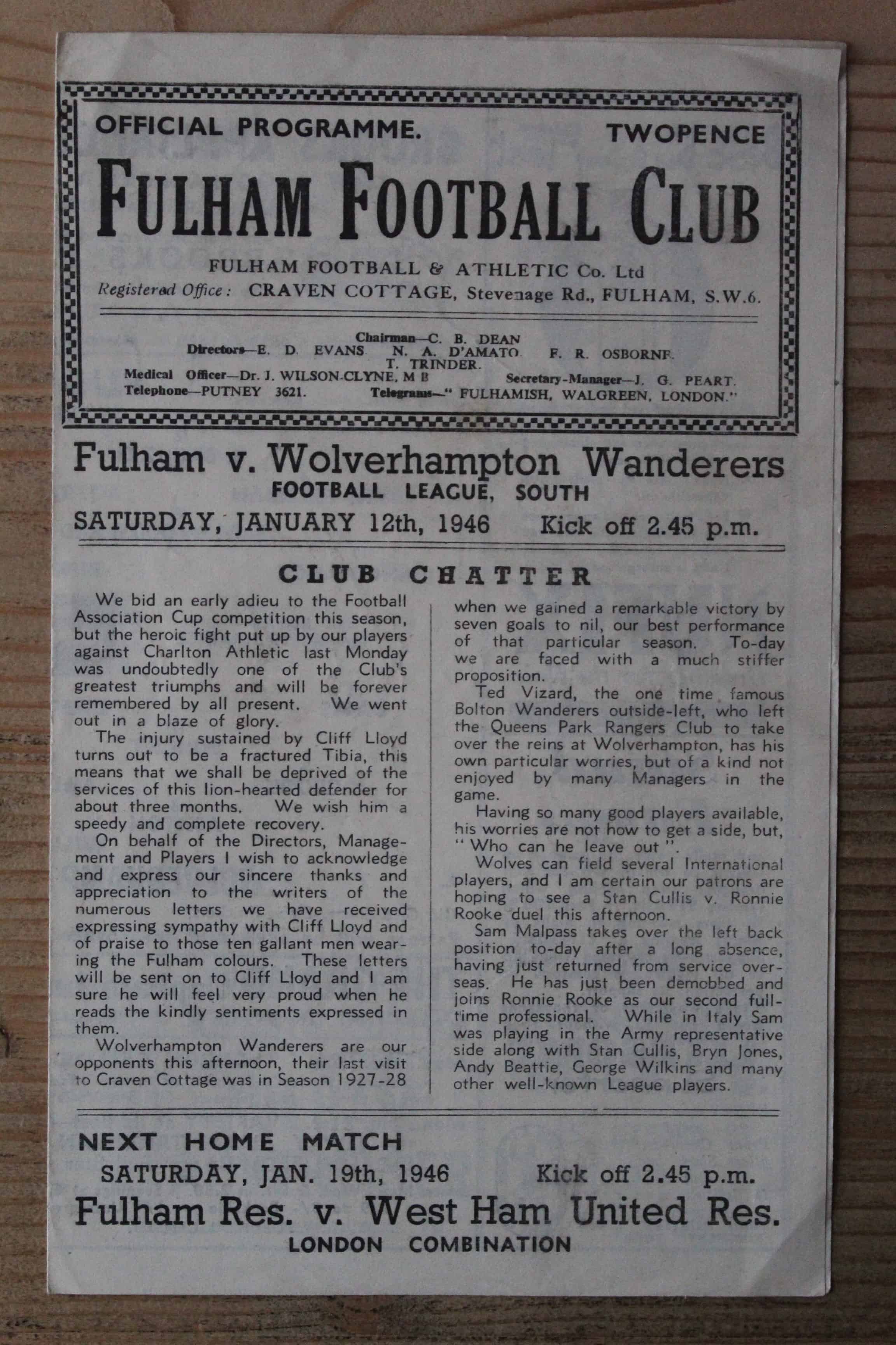 Fulham FC v Wolverhampton Wanderers FC