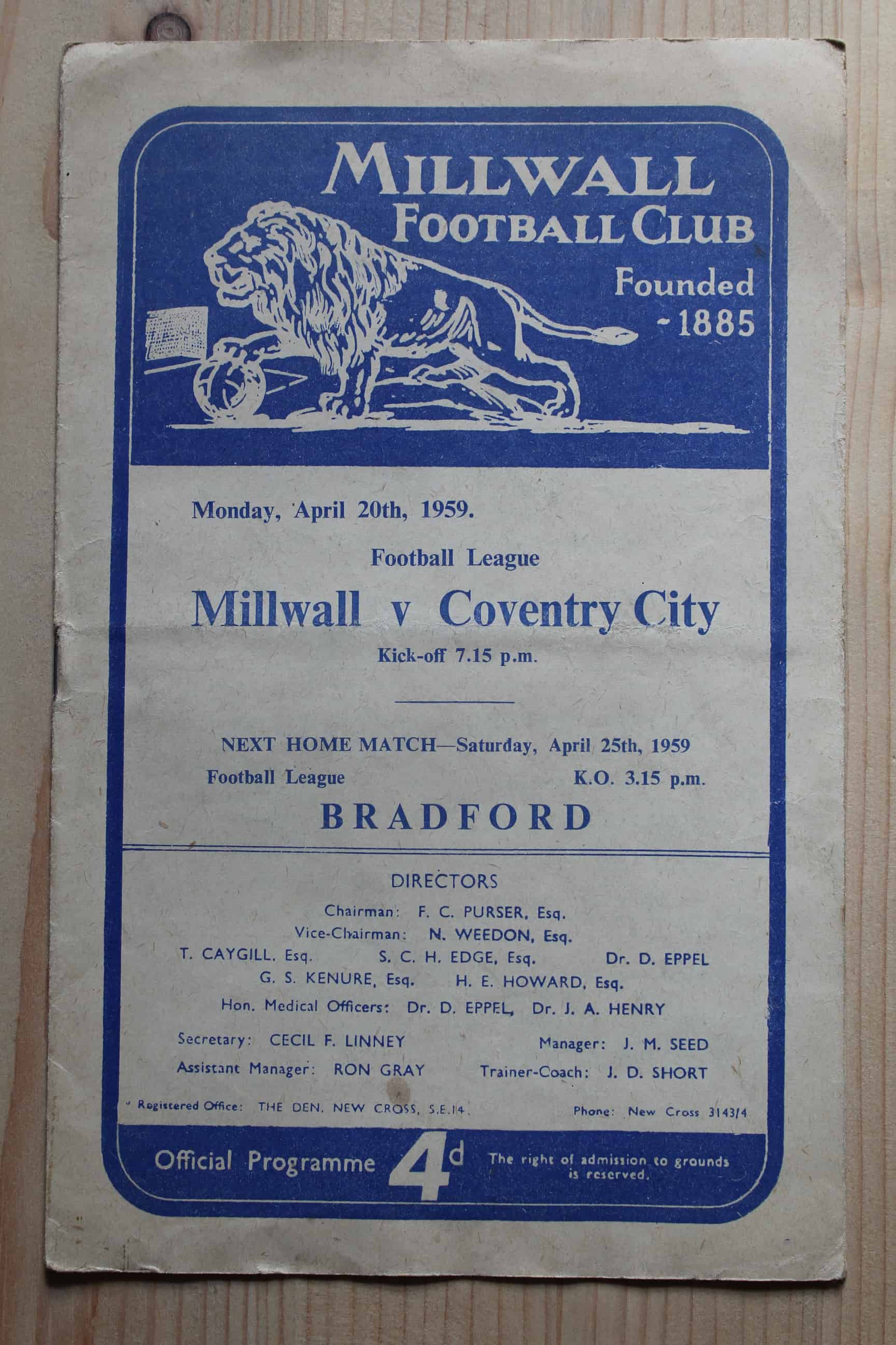 Millwall FC v Coventry City FC