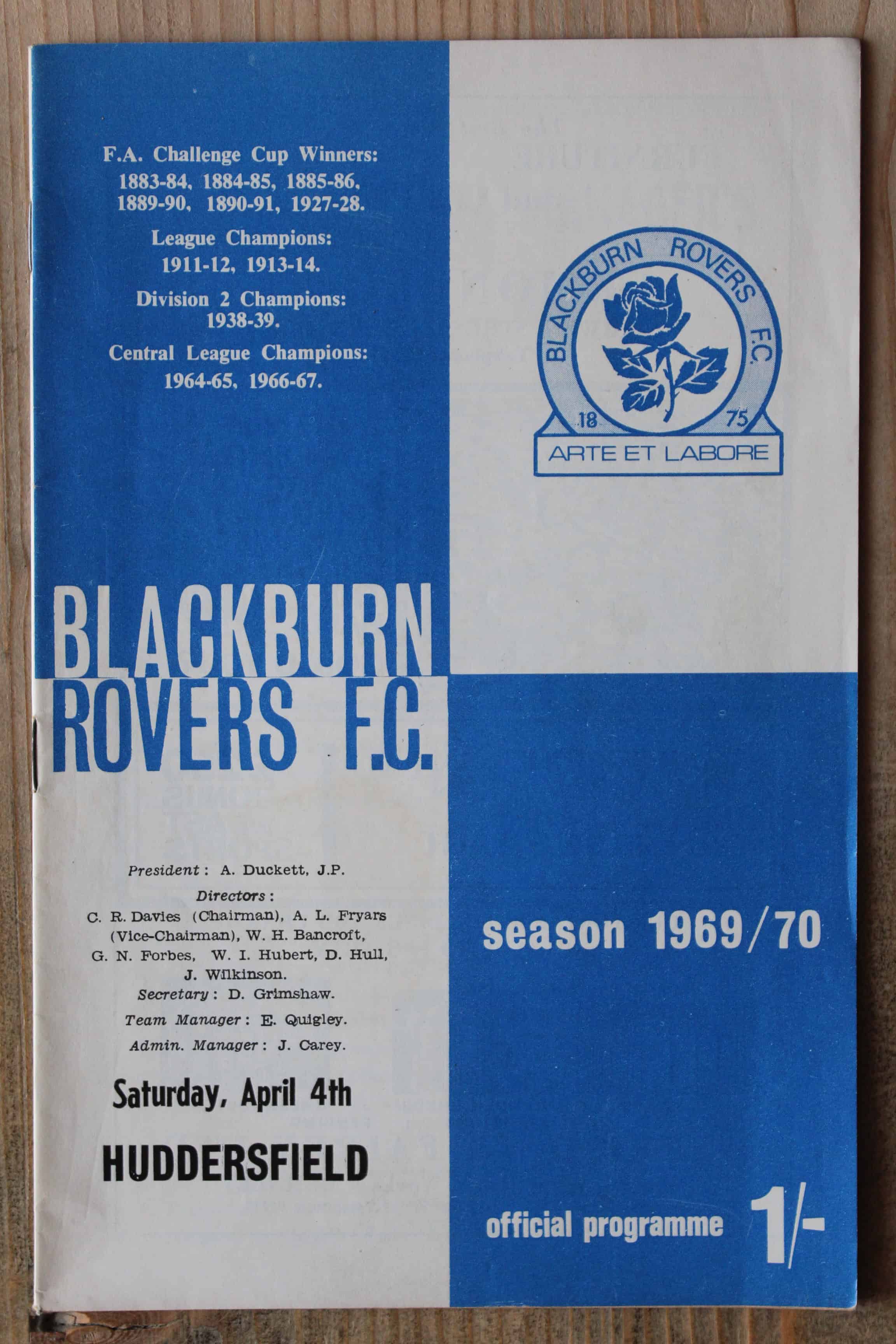 Blackburn Rovers FC v Huddersfield Town FC