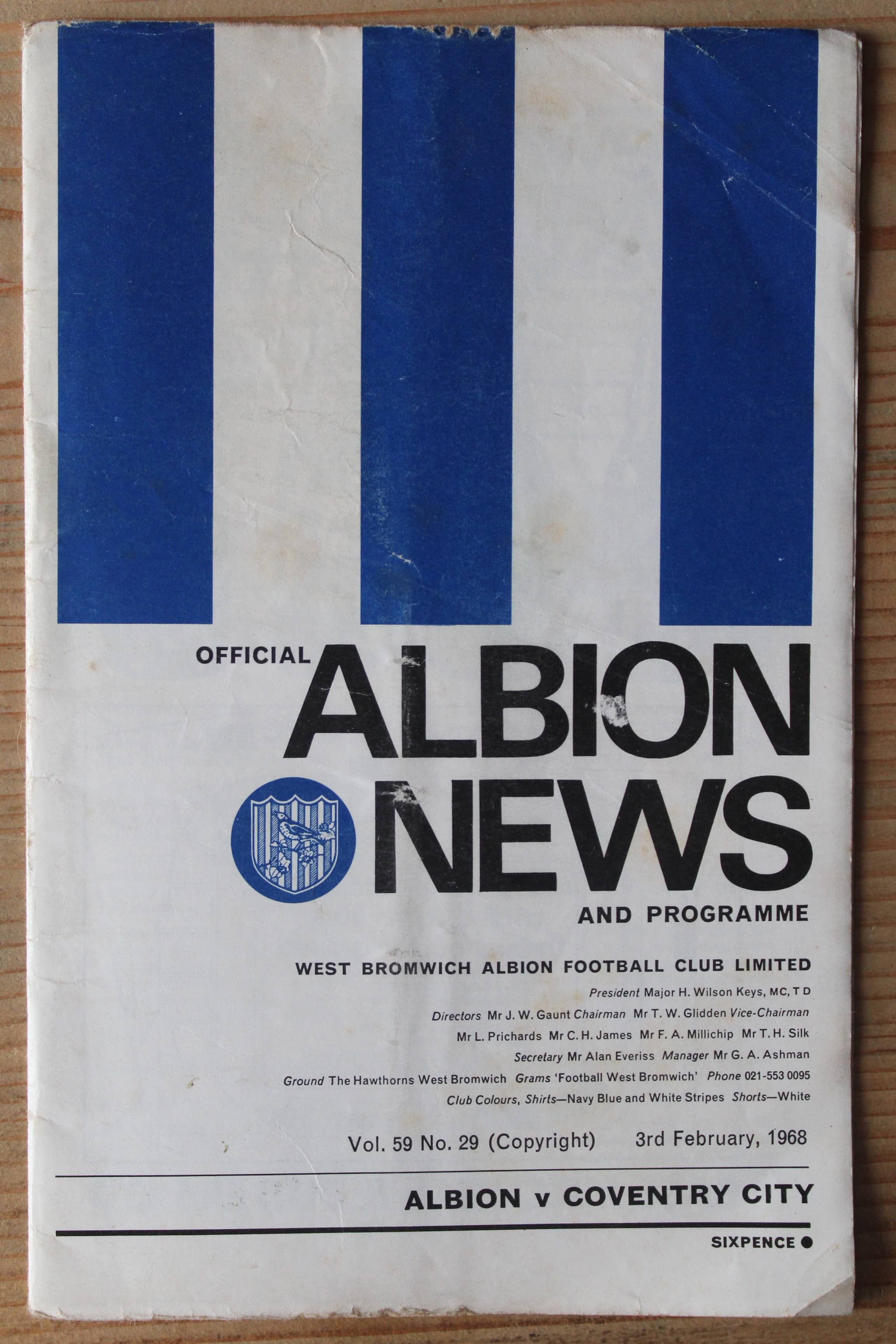 West Bromwich Albion FC  v Coventry City FC