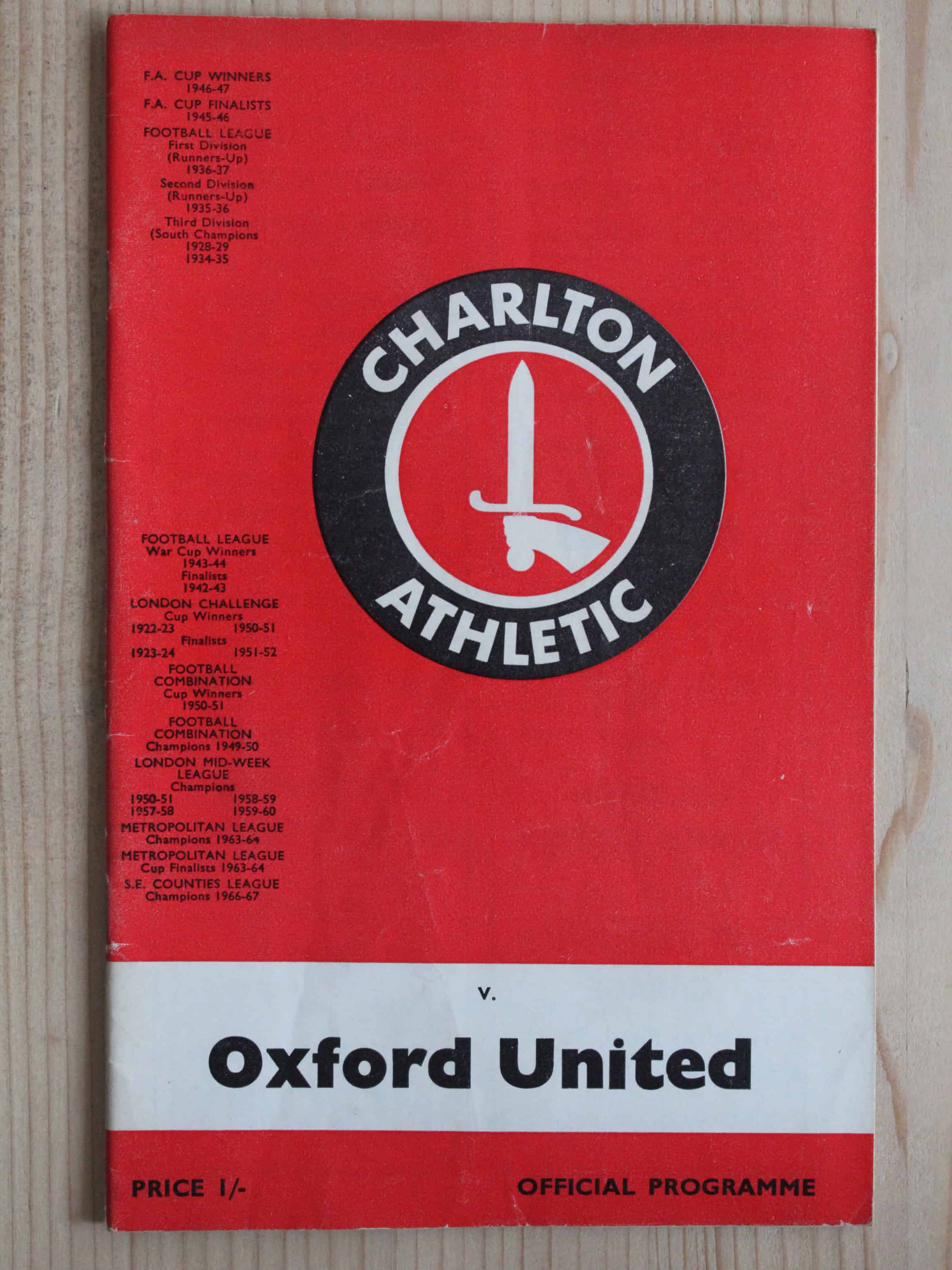 Charlton Athletic FC v Oxford United FC