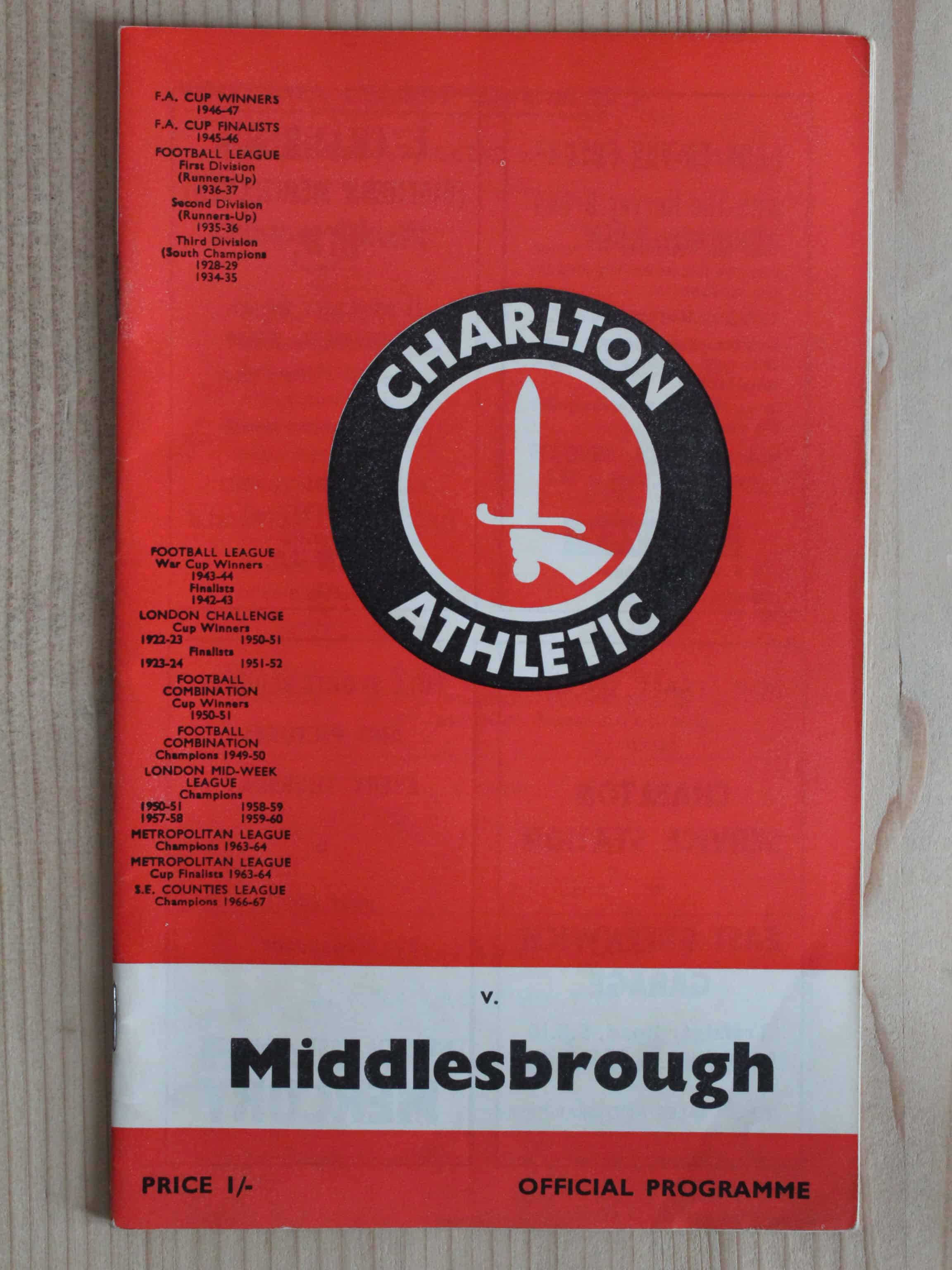 Charlton Athletic FC v Middlesbrough FC