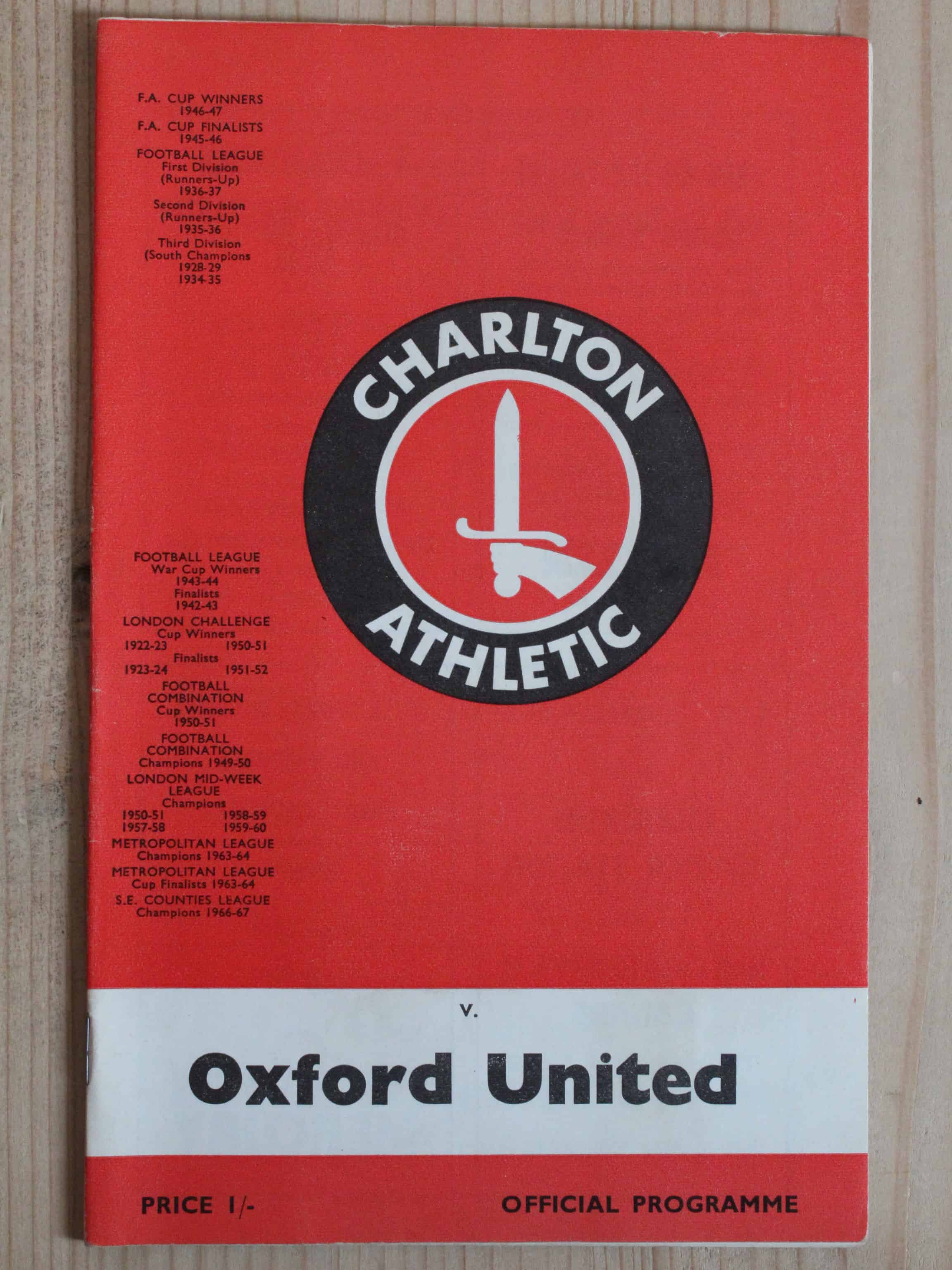 Charlton Athletic FC v Oxford United FC