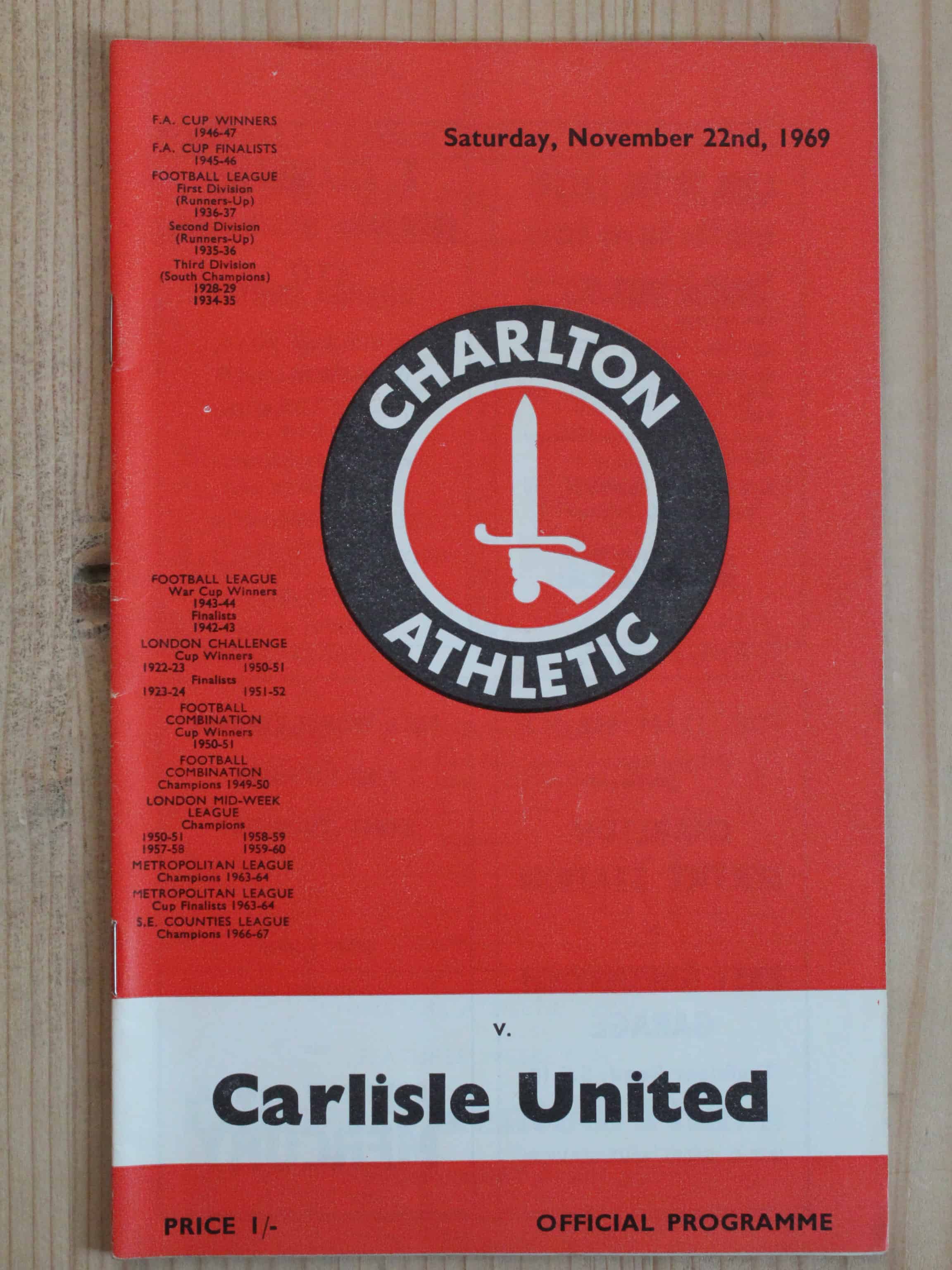 Charlton Athletic FC v Carlisle United FC