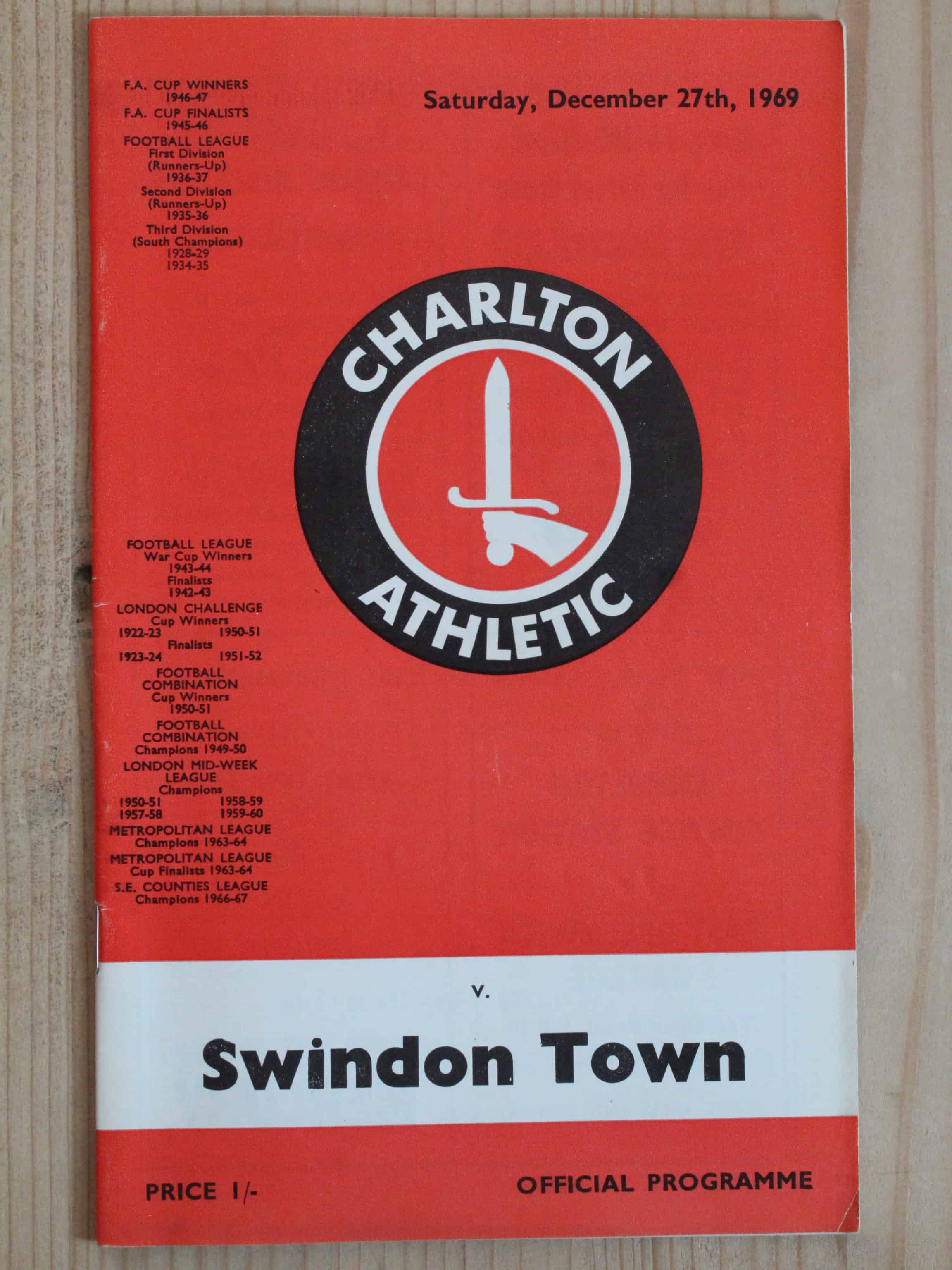 Charlton Athletic FC v Swindon Town FC