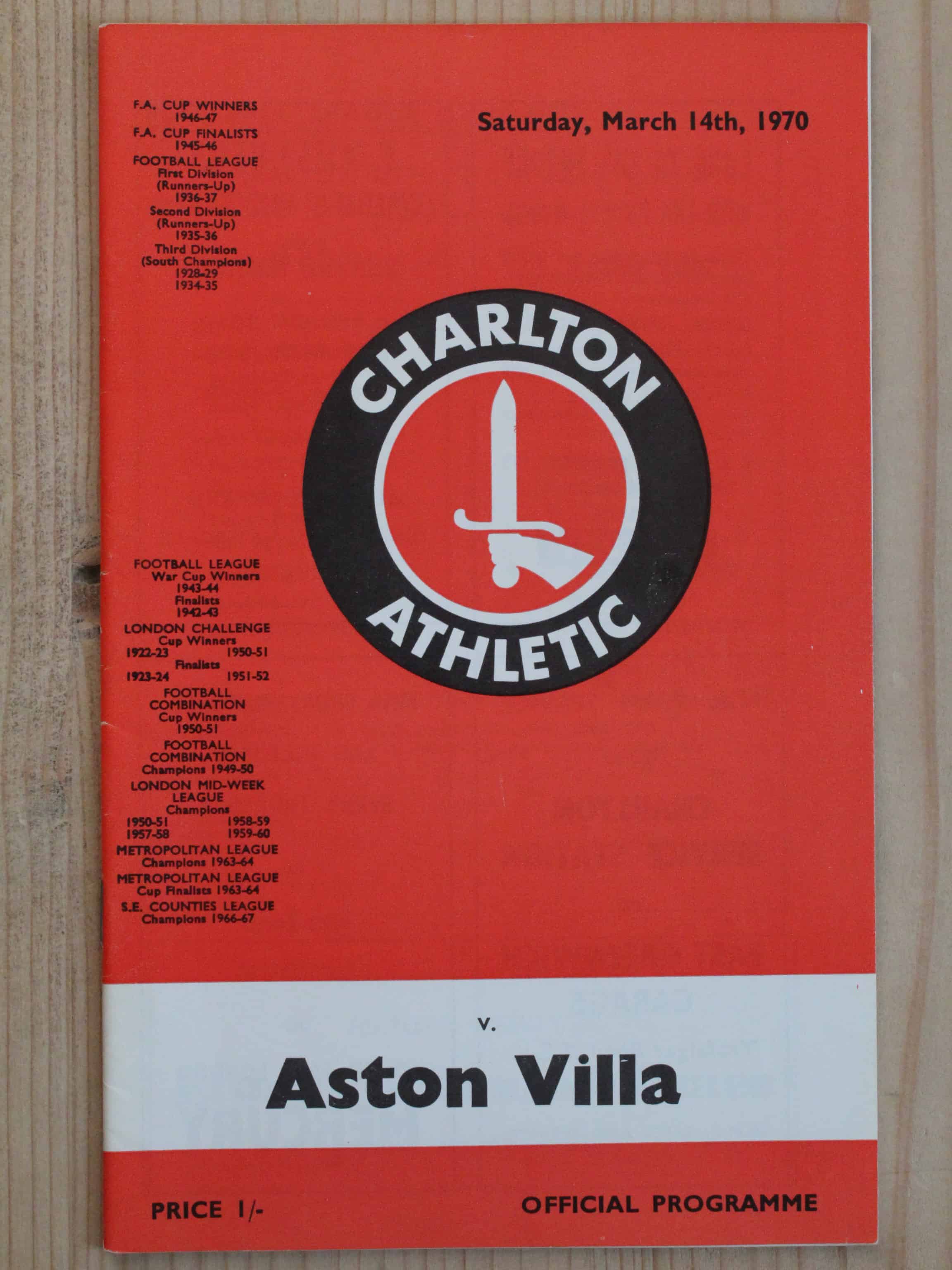 Charlton Athletic FC v Aston Villa FC