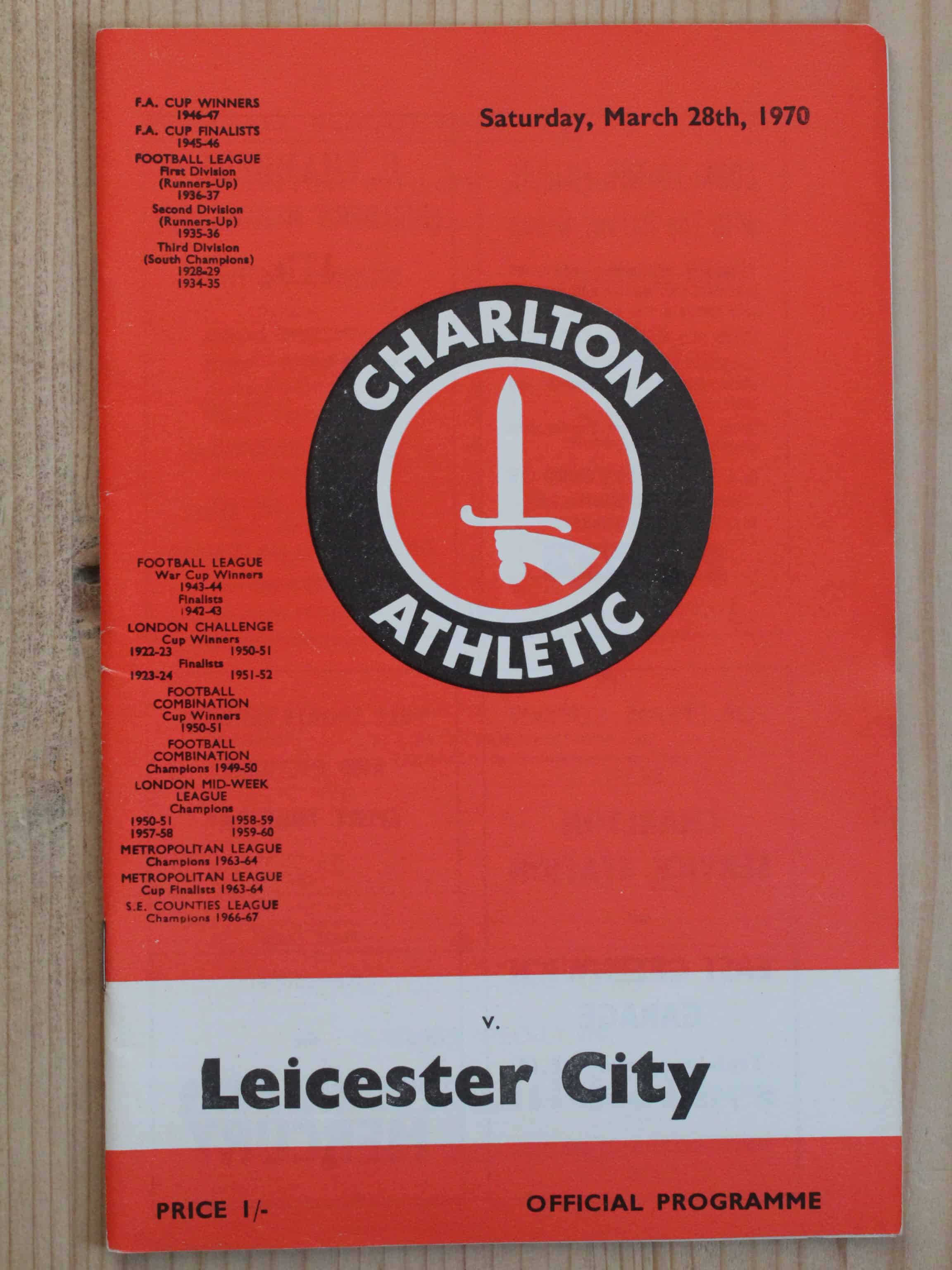 Charlton Athletic FC v Leicester City FC