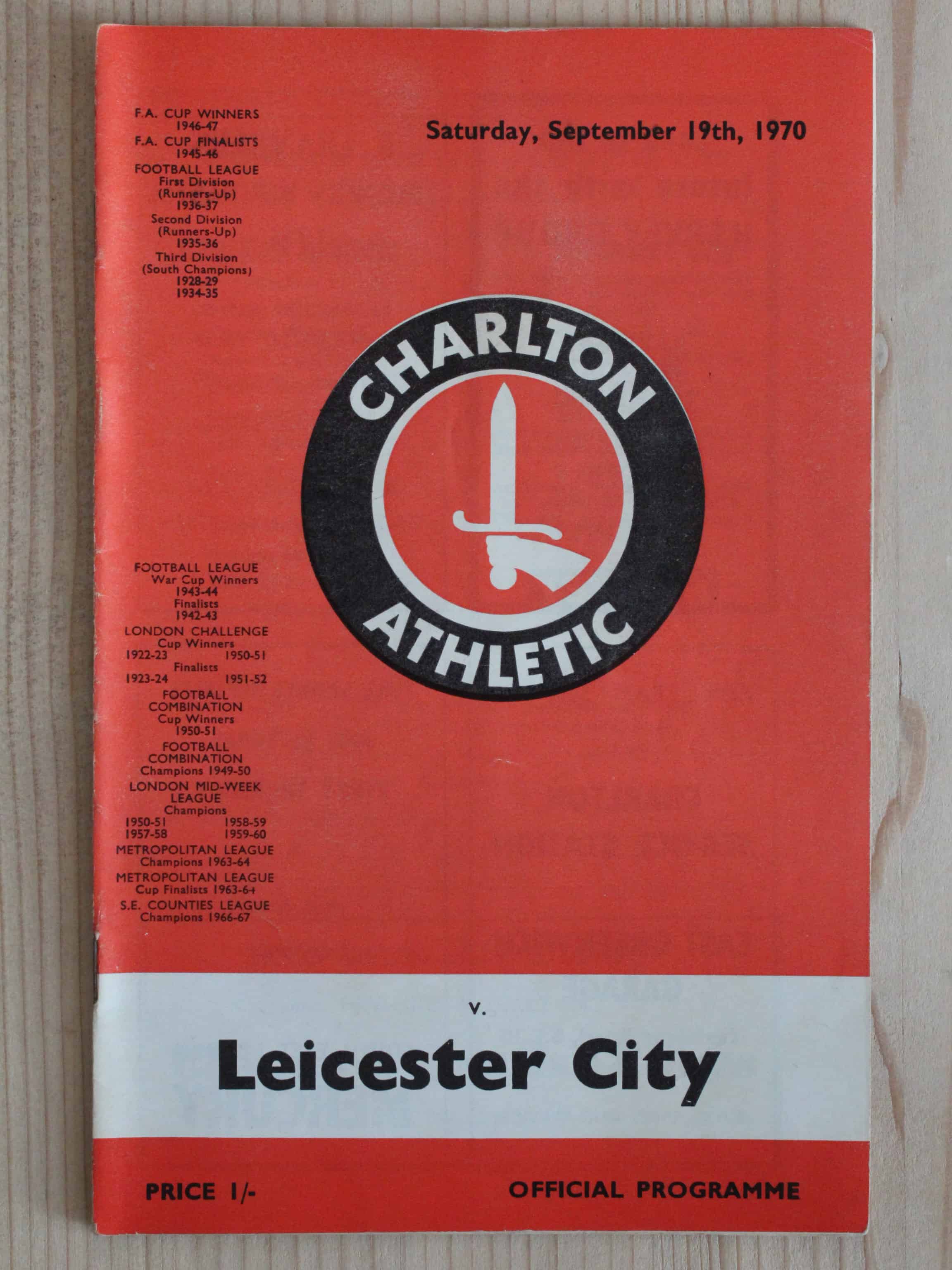 Charlton Athletic FC v Leicester City FC