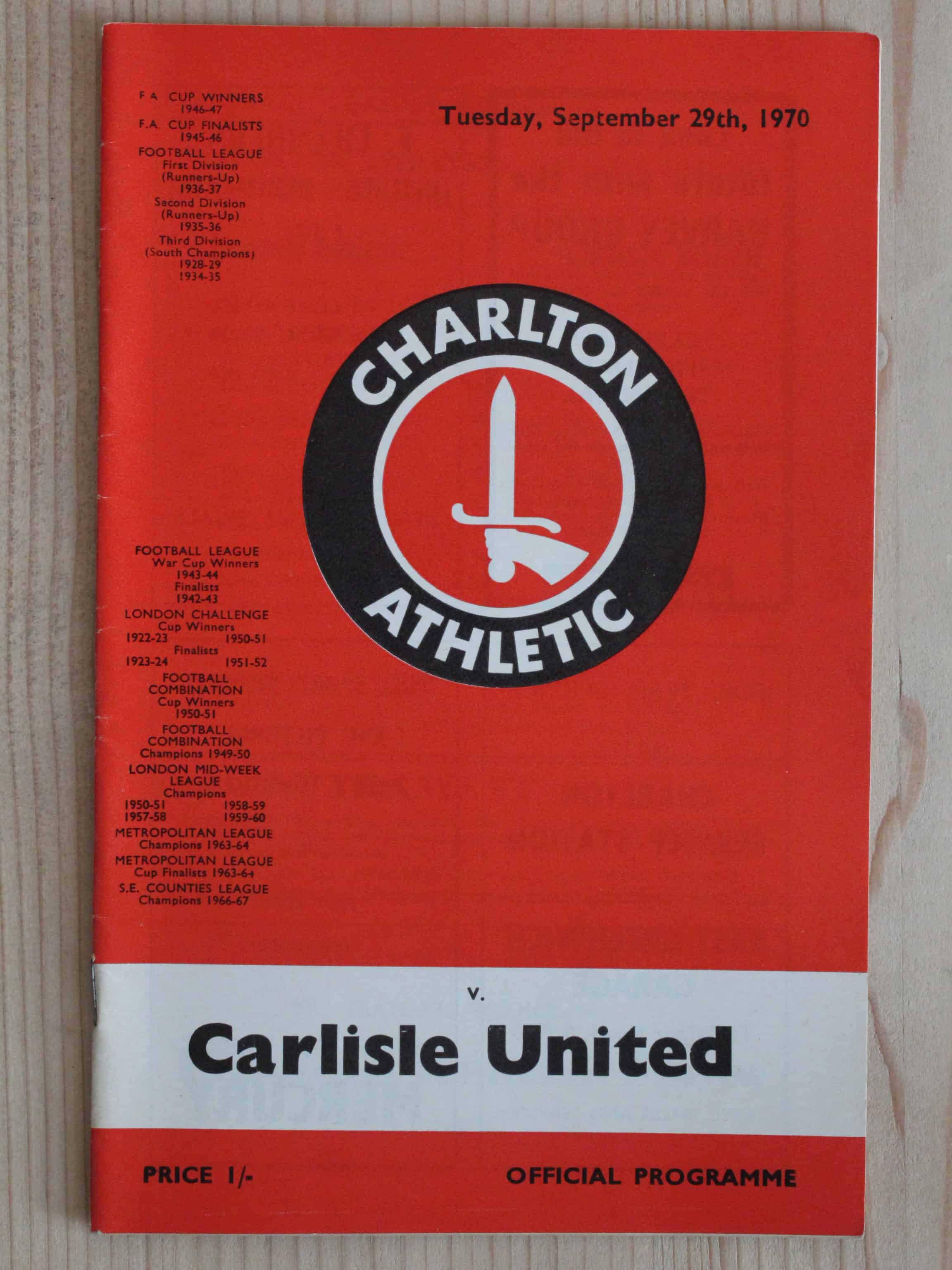 Charlton Athletic FC v Carlisle United FC