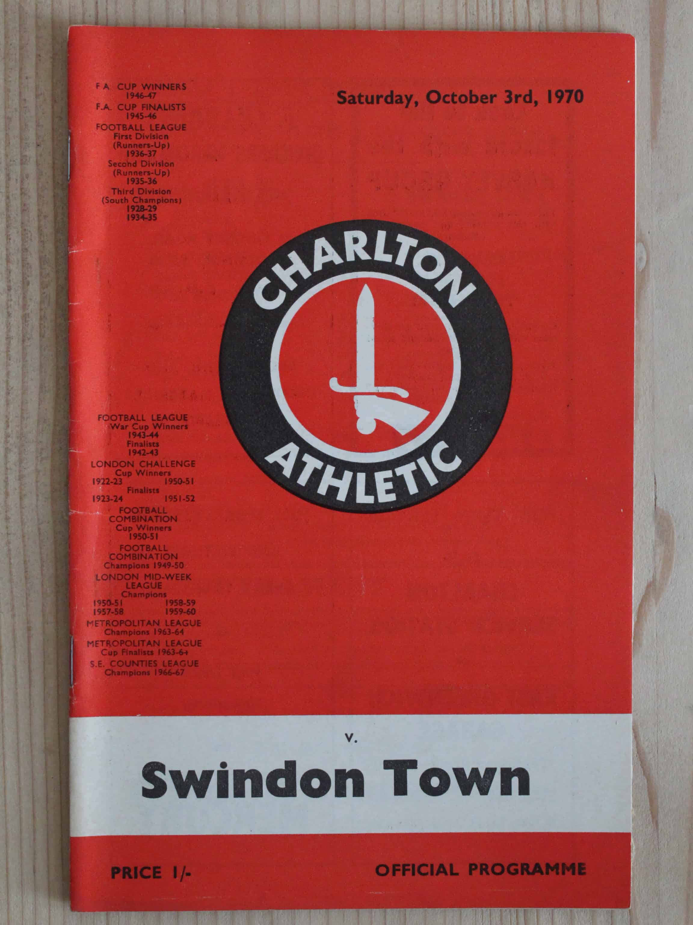 Charlton Athletic FC v Swindon Town FC