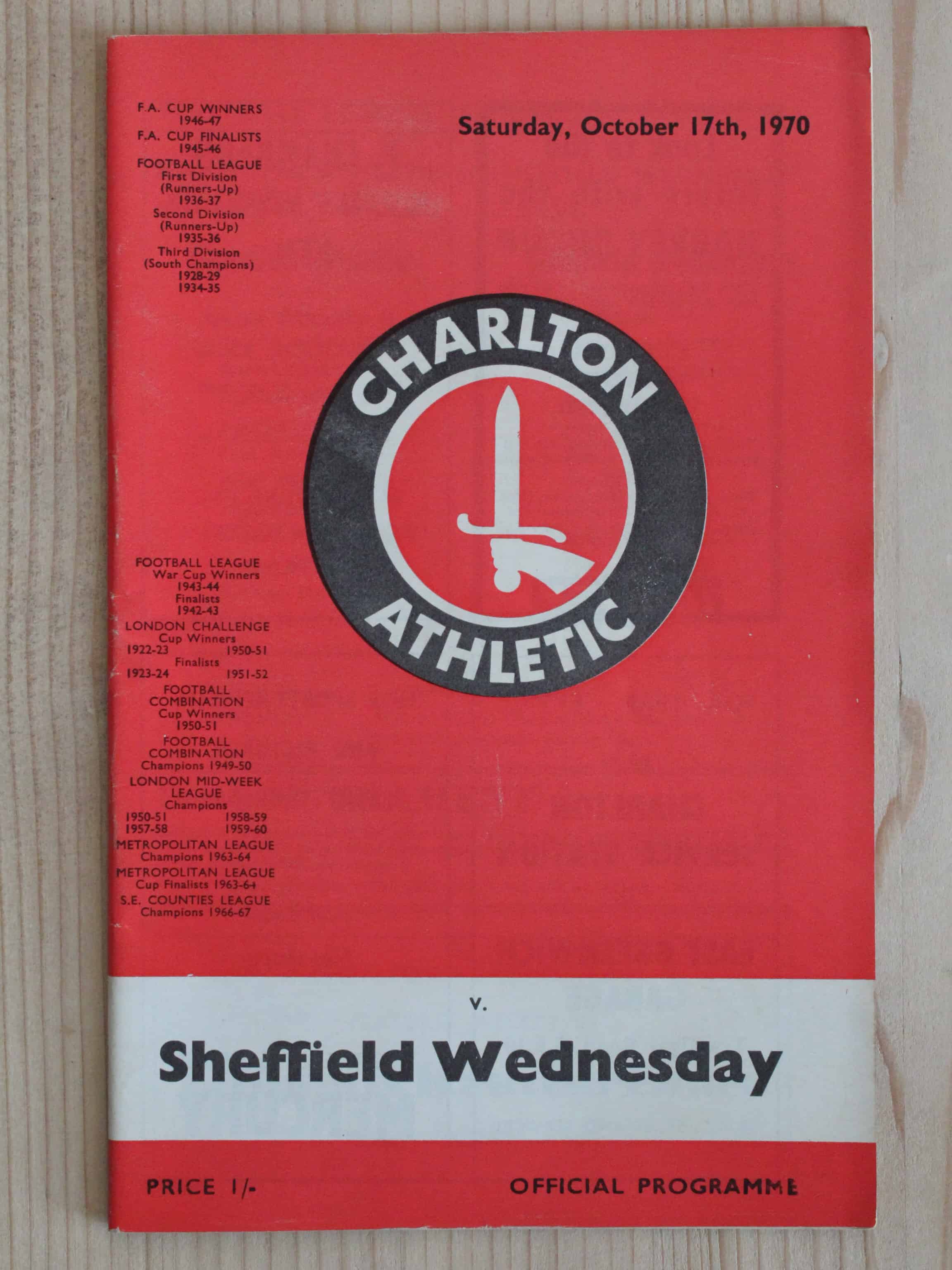 Charlton Athletic FC v Sheffield Wednesday FC 