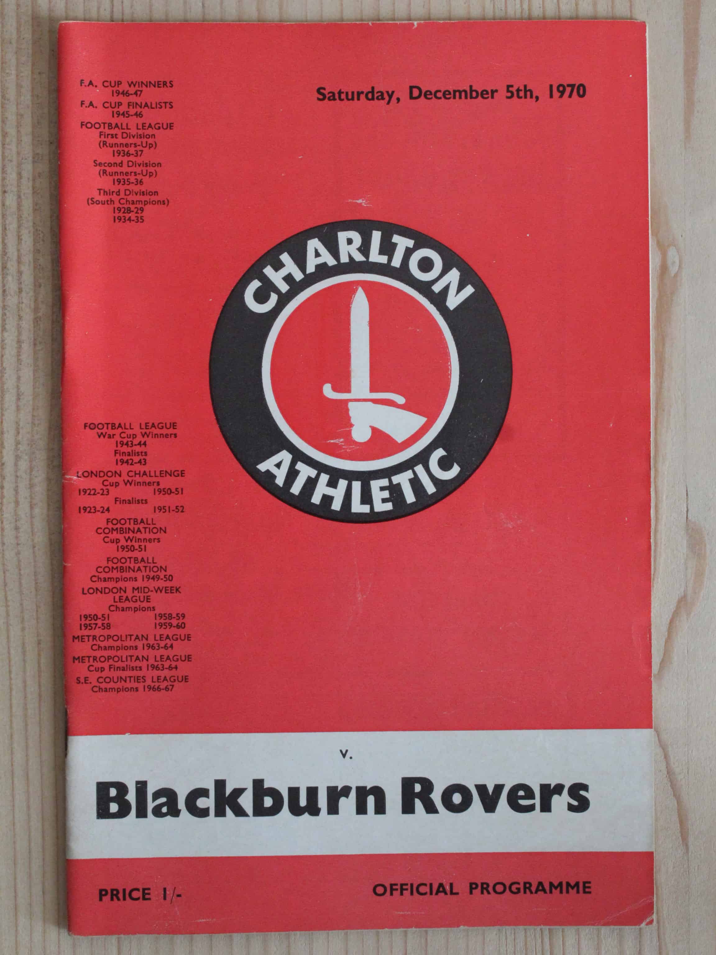 Charlton Athletic FC v Blackburn Rovers FC