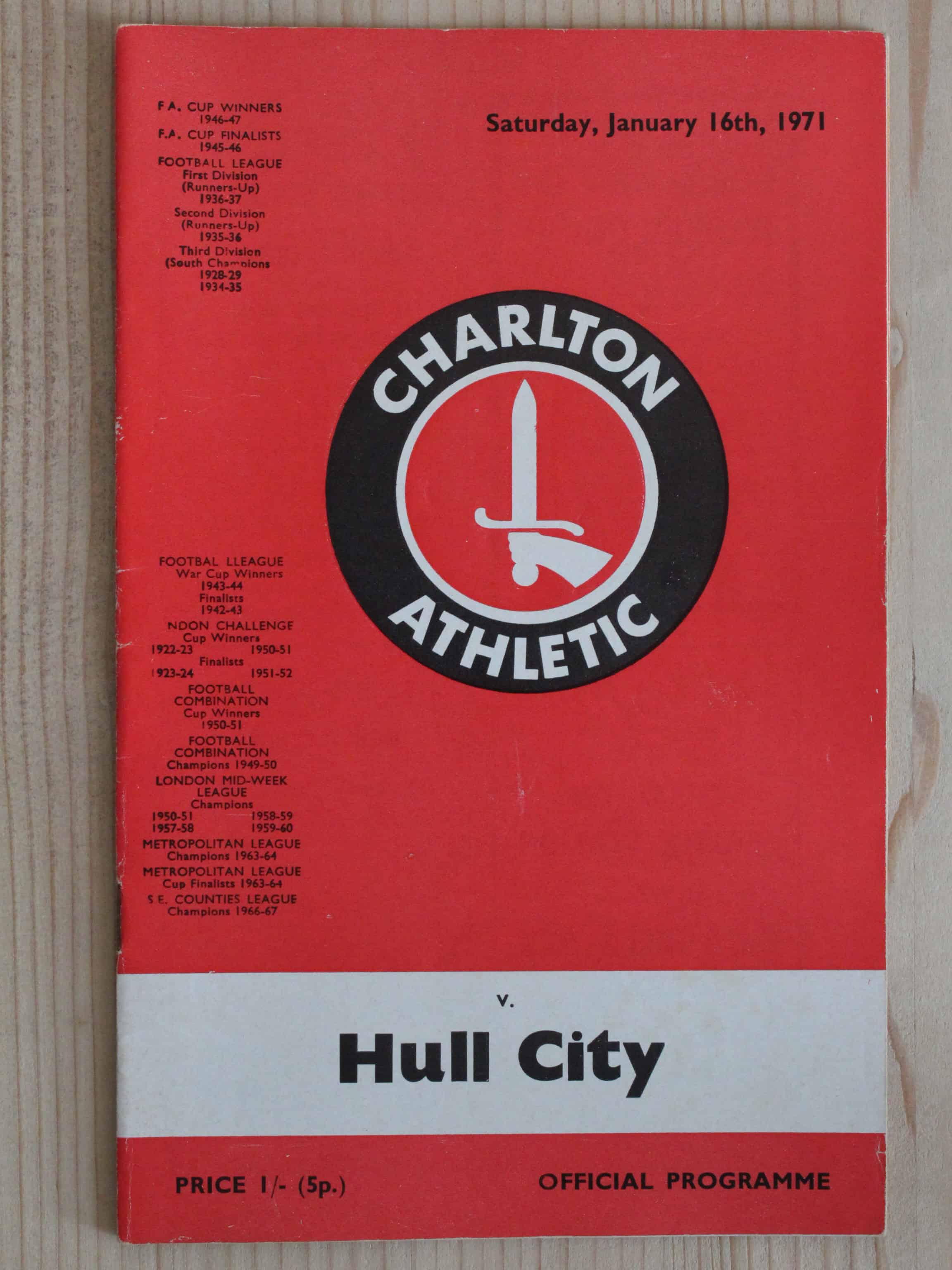 Charlton Athletic FC v Hull City FC