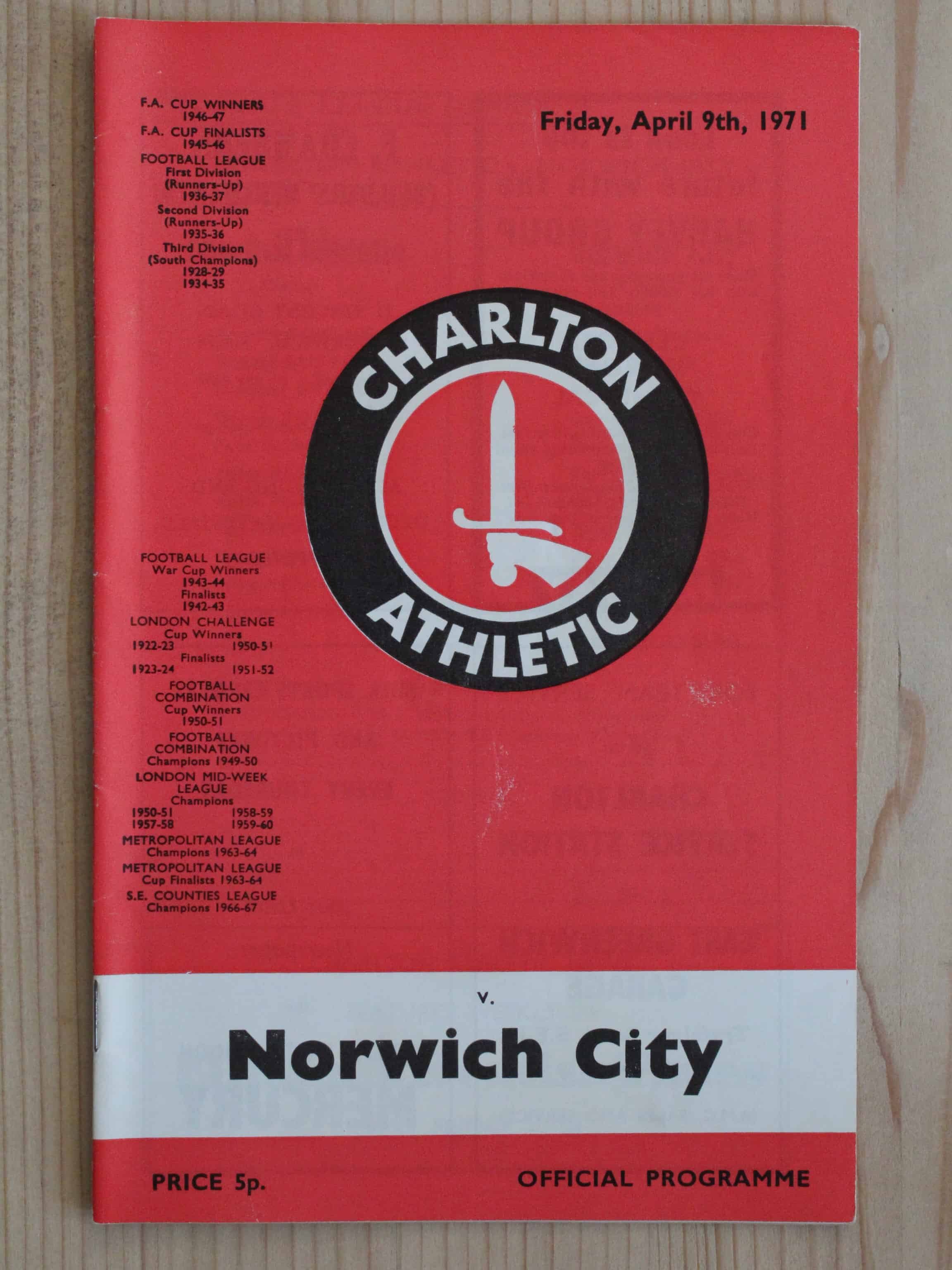 Charlton Athletic FC v Norwich City FC