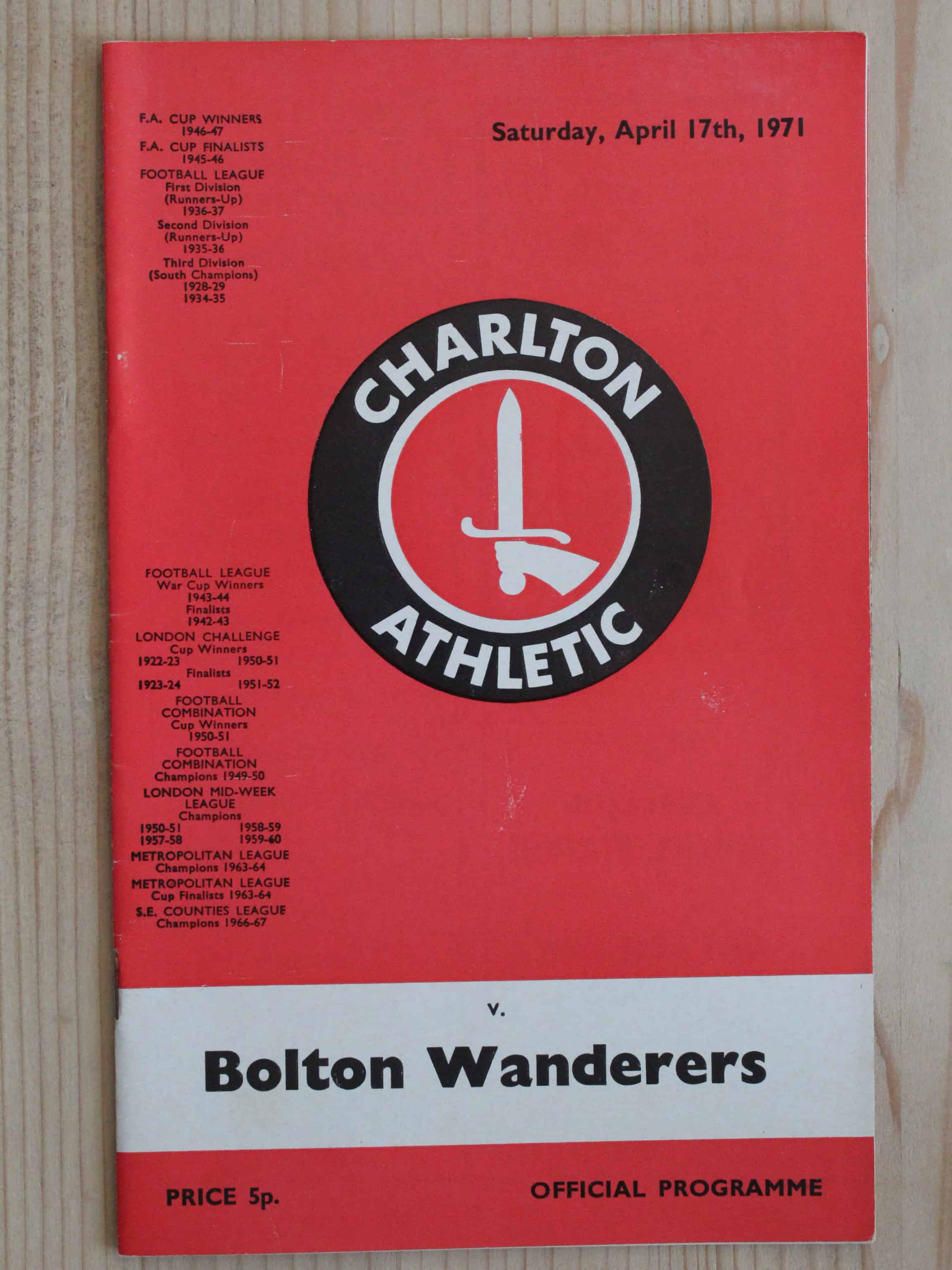 Charlton Athletic FC v Bolton Wanderers FC