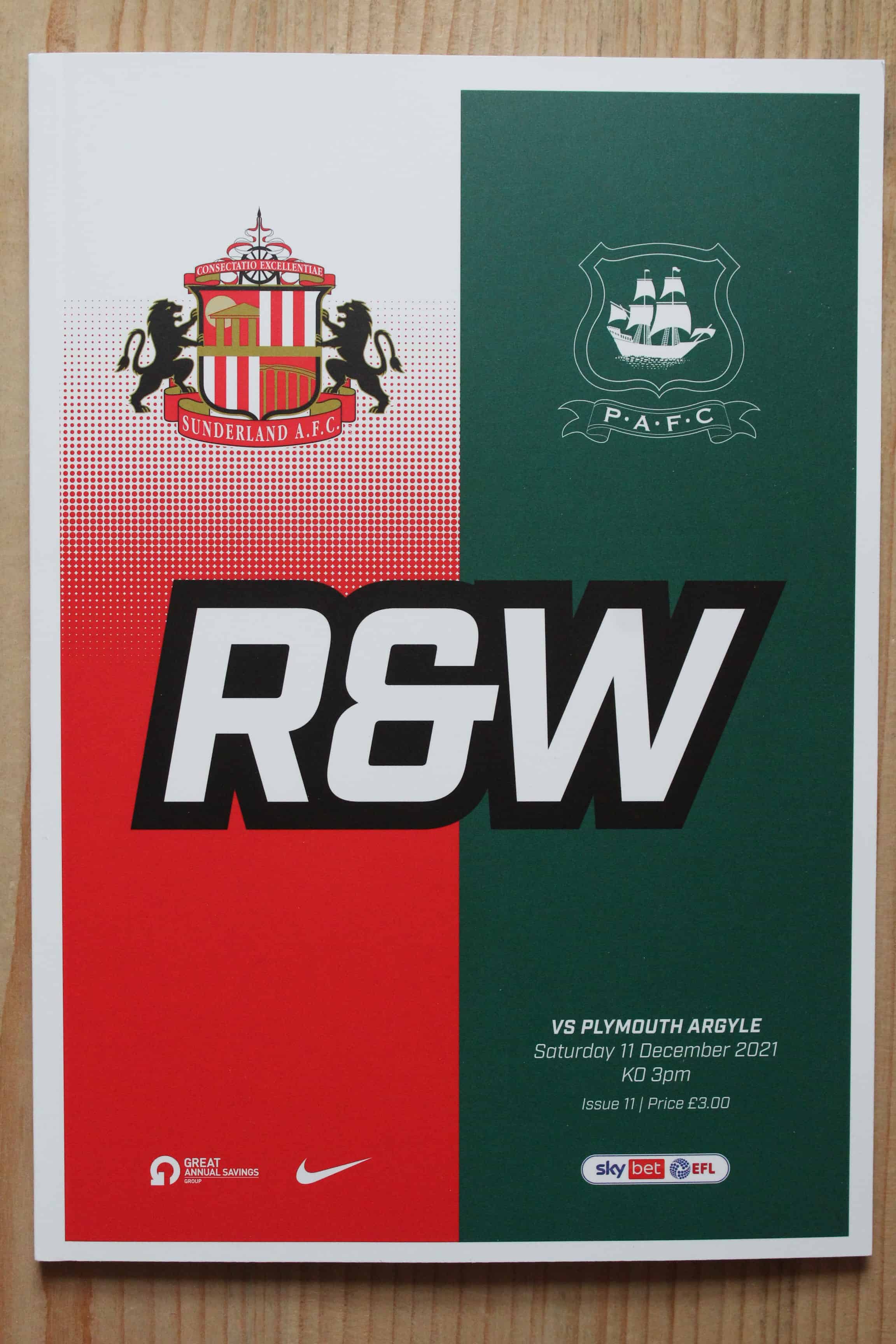 Sunderland FC v Plymouth Argyle FC