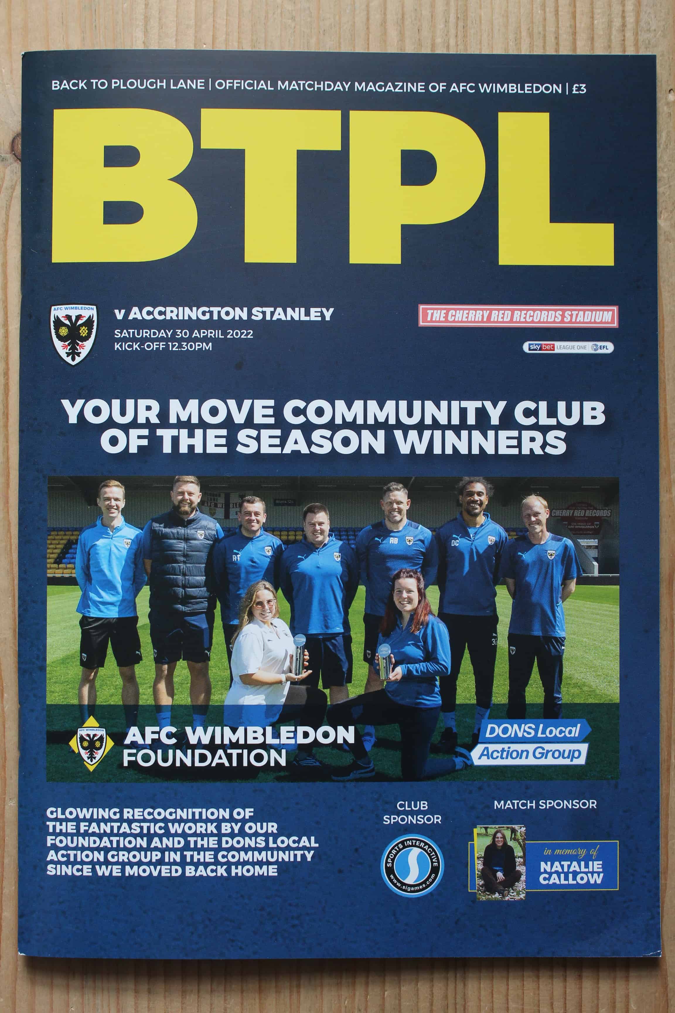 AFC Wimbledon FC v Accrington Stanley FC