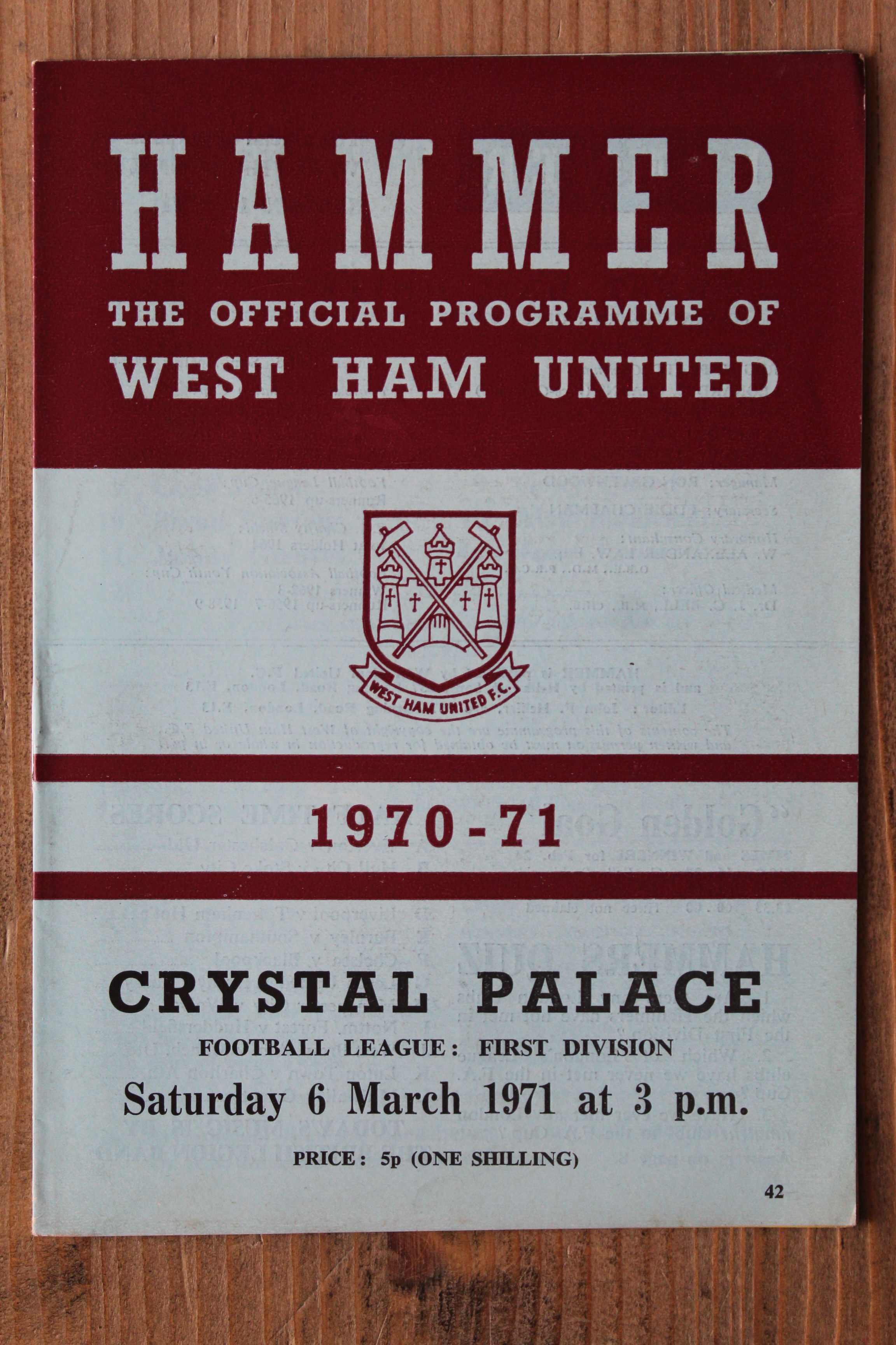 West Ham United FC v Crystal Palace FC