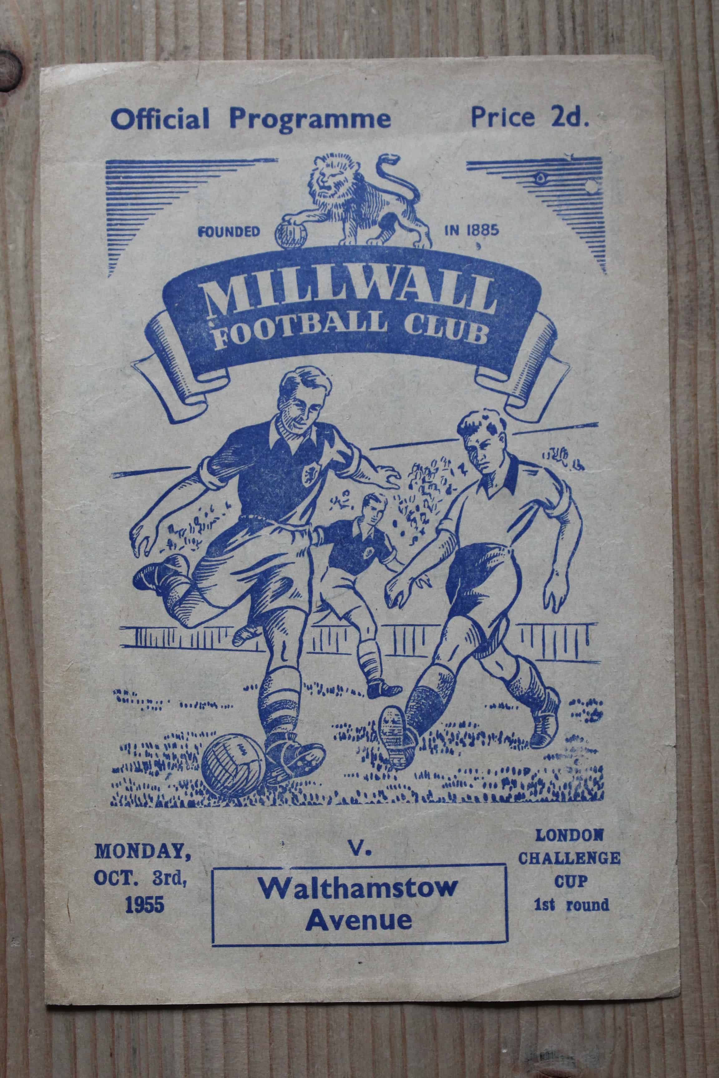 Millwall FC v Walthamstow Avenue