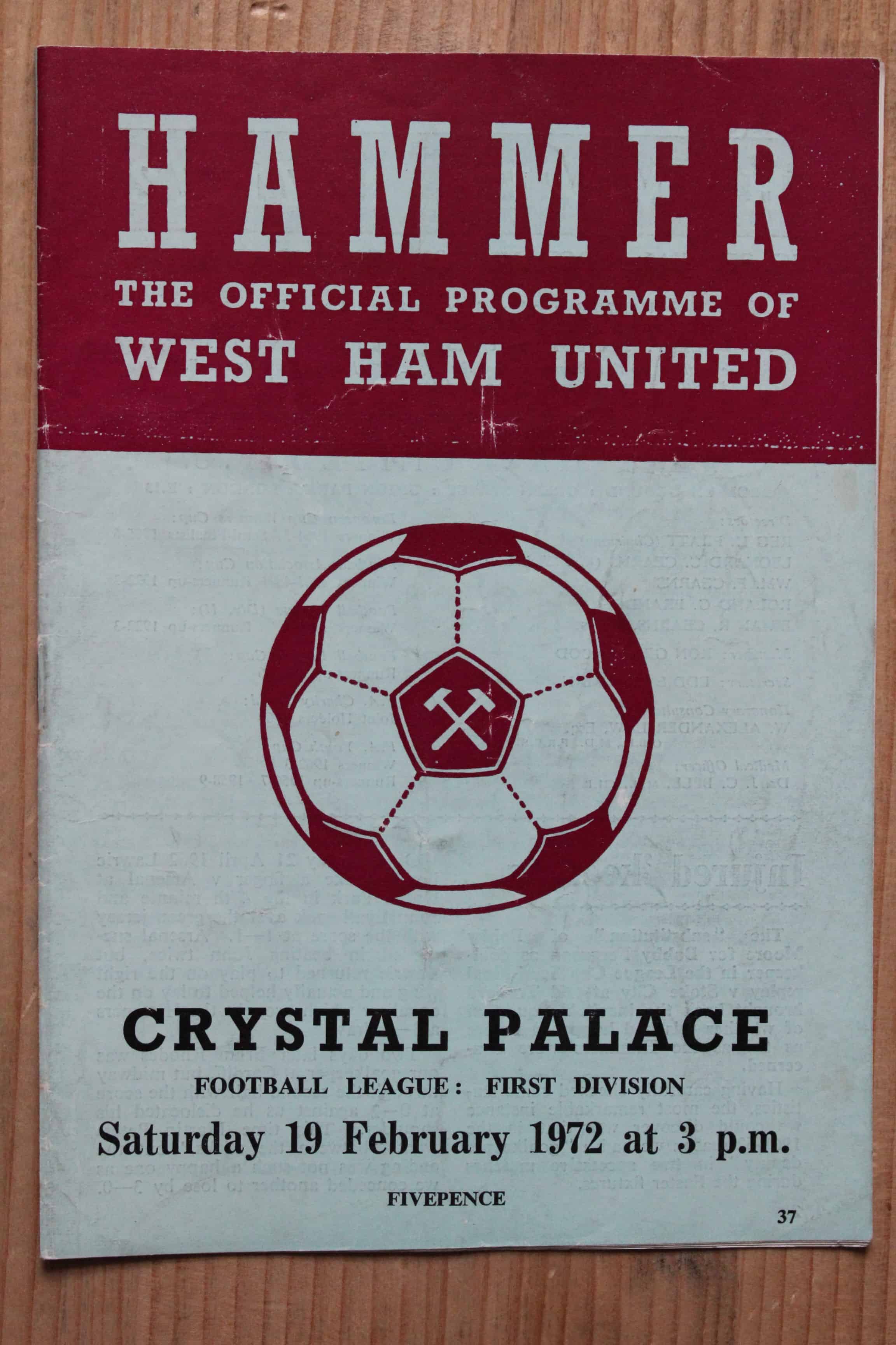 West Ham United FC v Crystal Palace FC