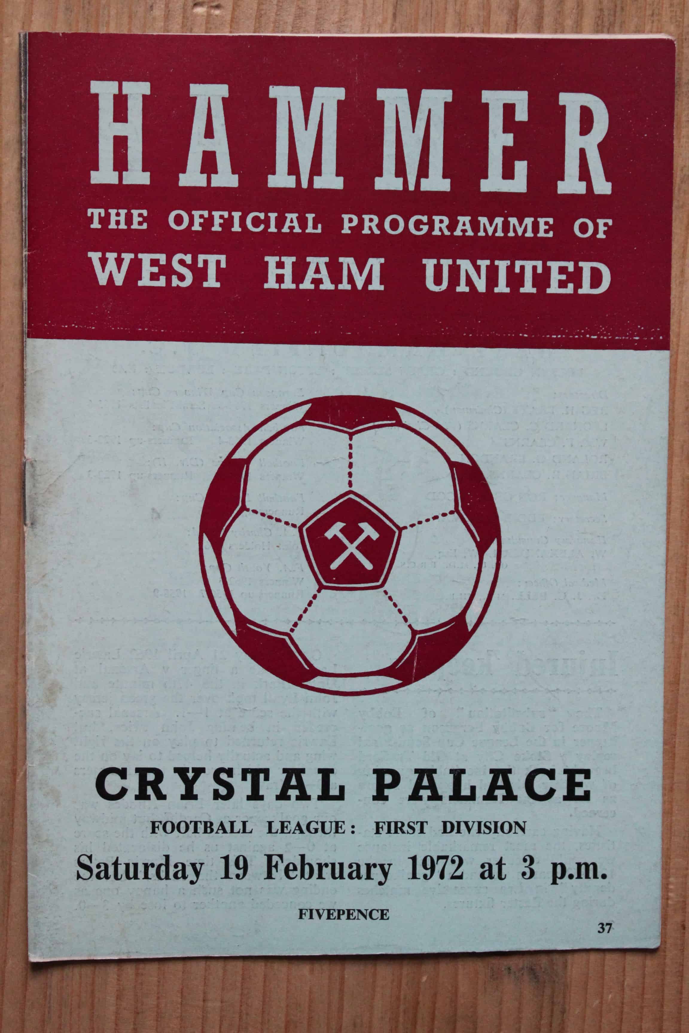 West Ham United FC v Crystal Palace FC