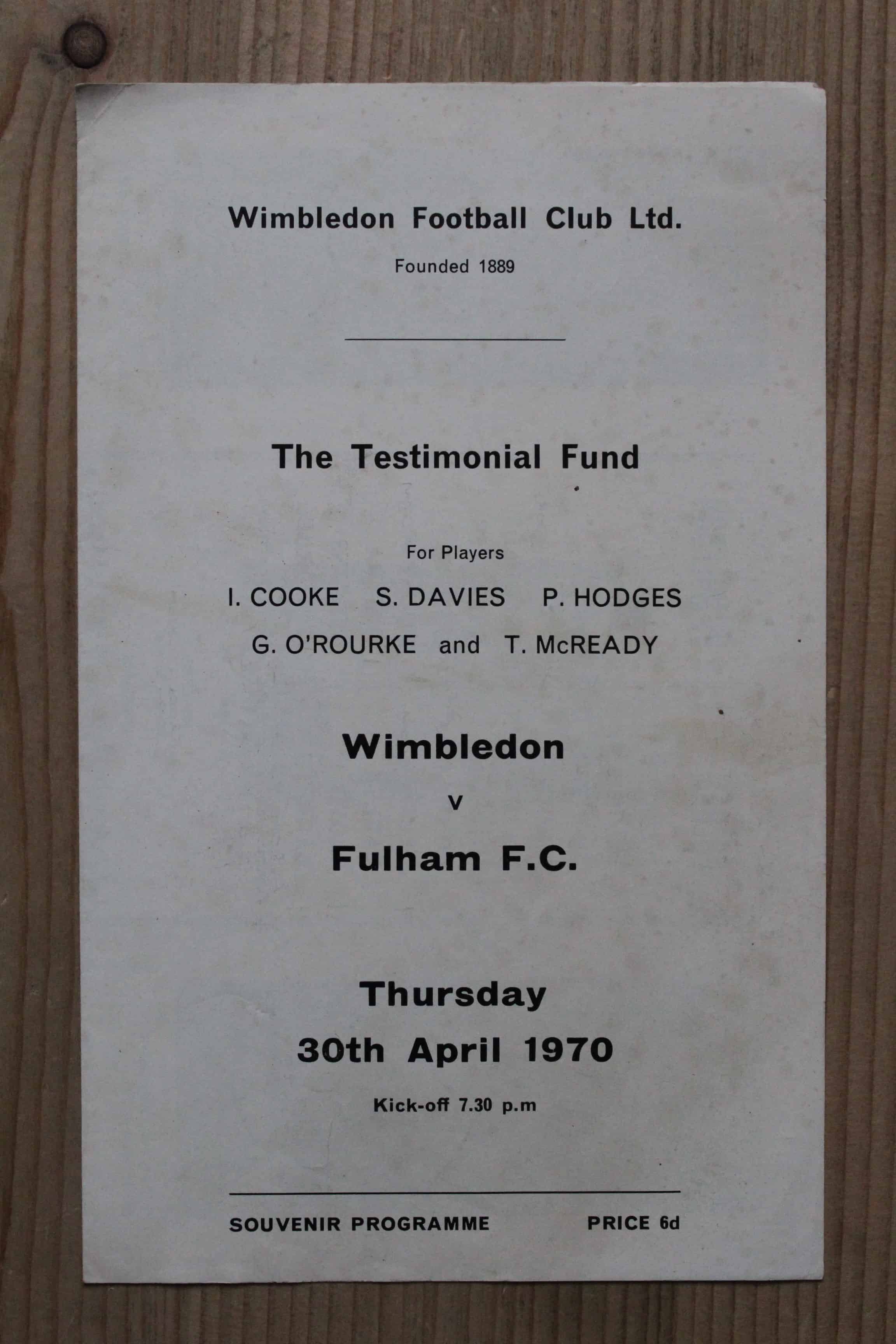 Wimbledon v Fulham FC