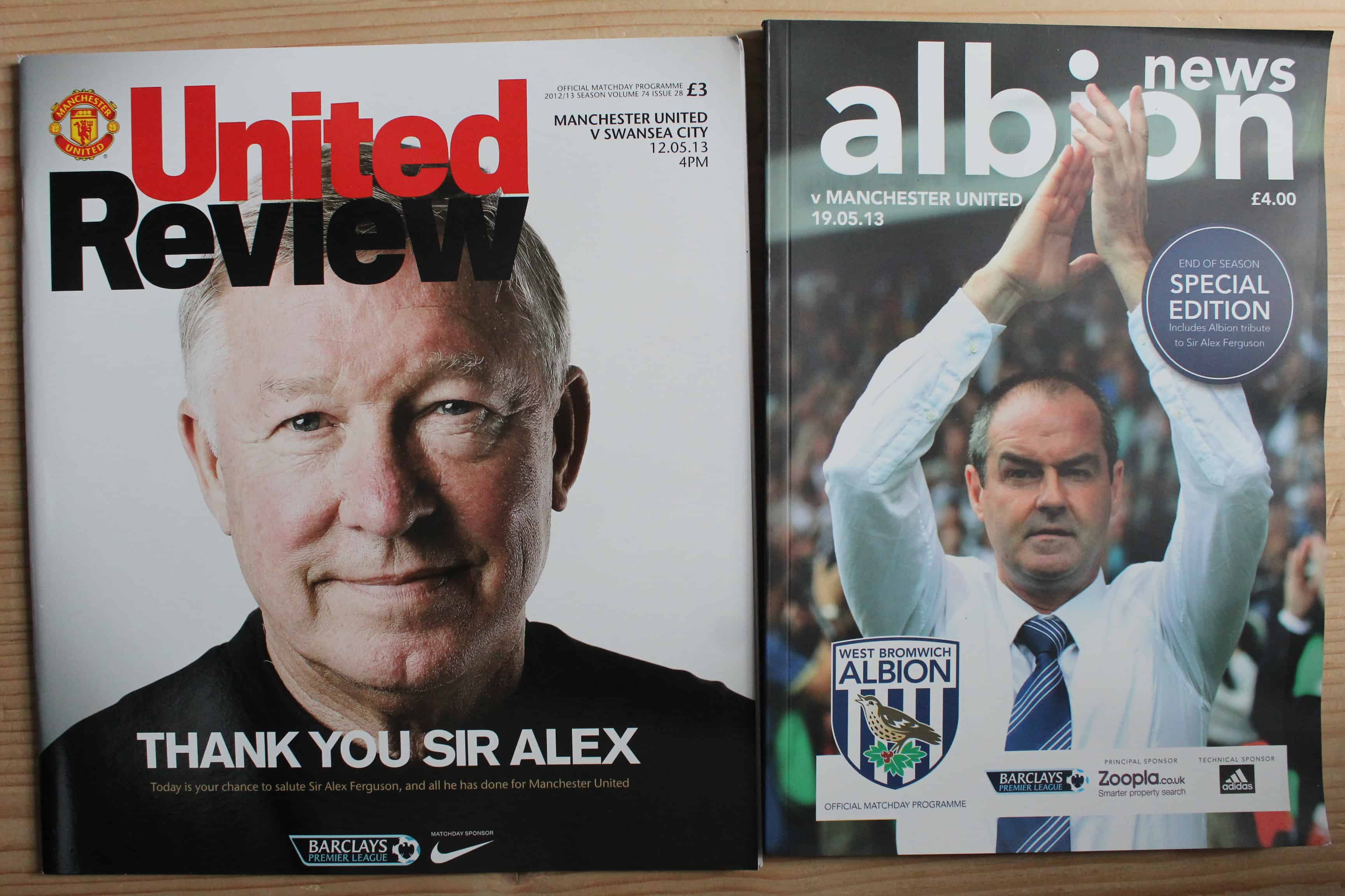 Alex Ferguson (Last Home & Away Match Football Programme) v Alex Ferguson (Last Home & Away Match Football Programme)