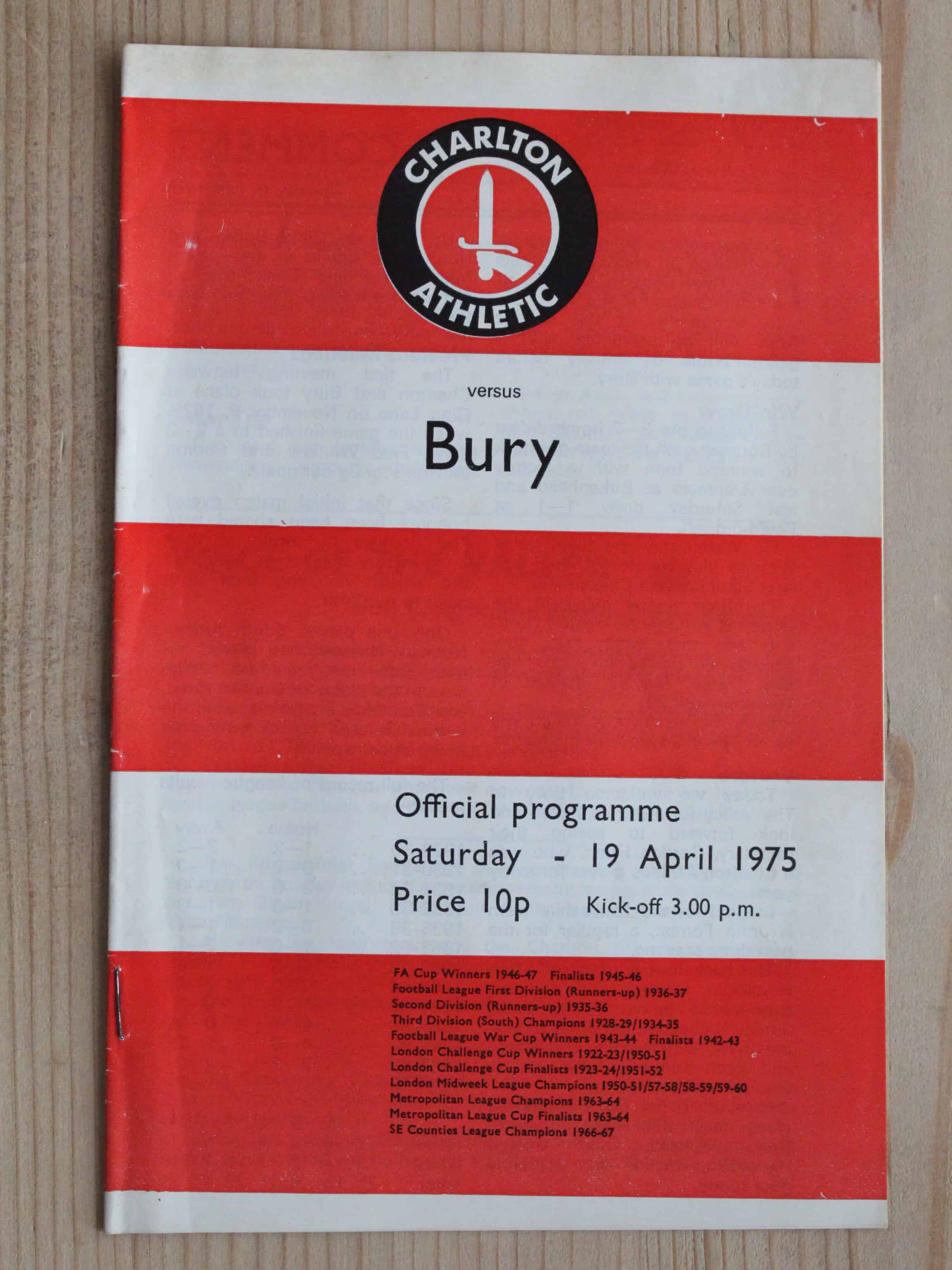 Charlton Athletic FC v Bury FC