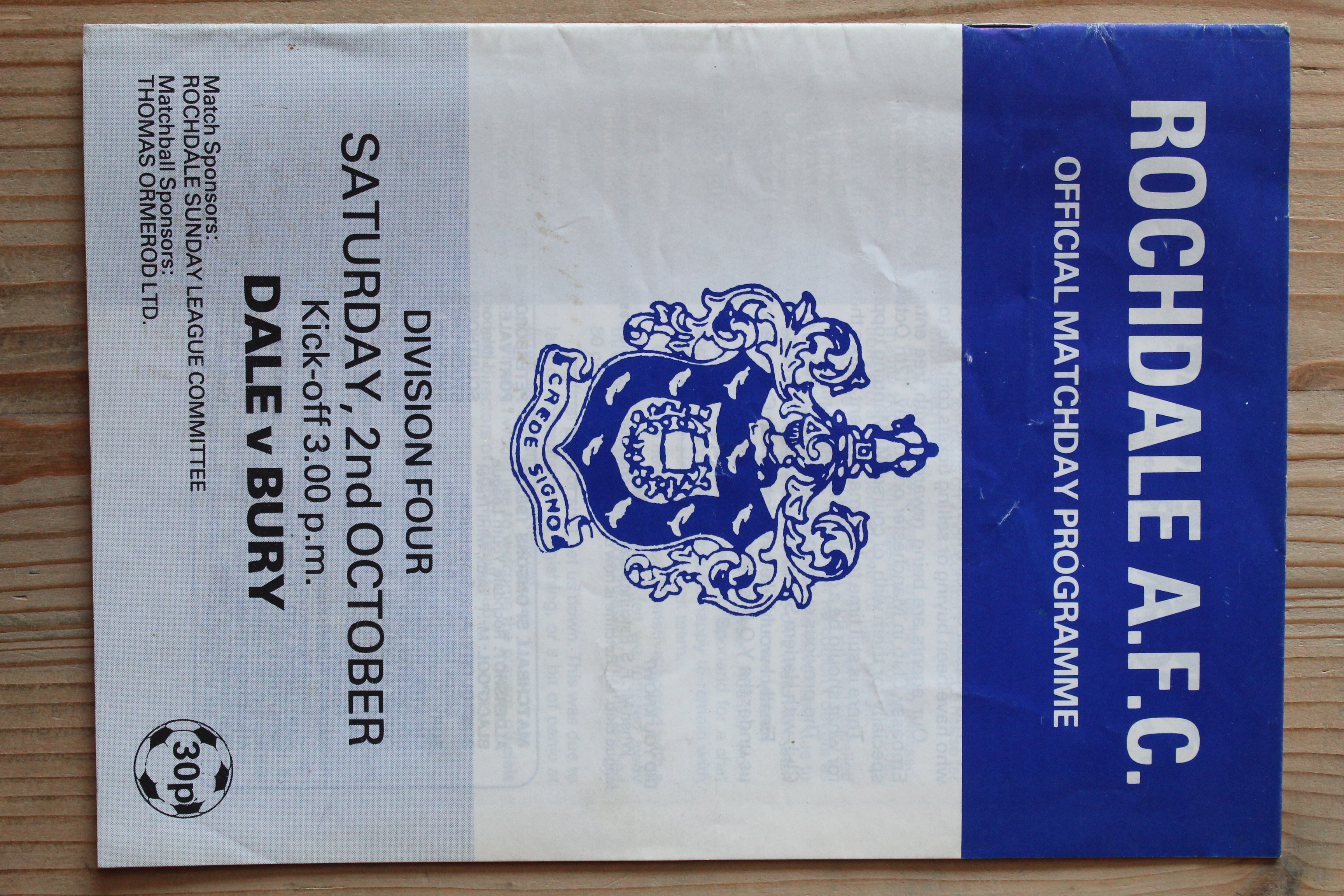 Rochdale FC v Bury FC