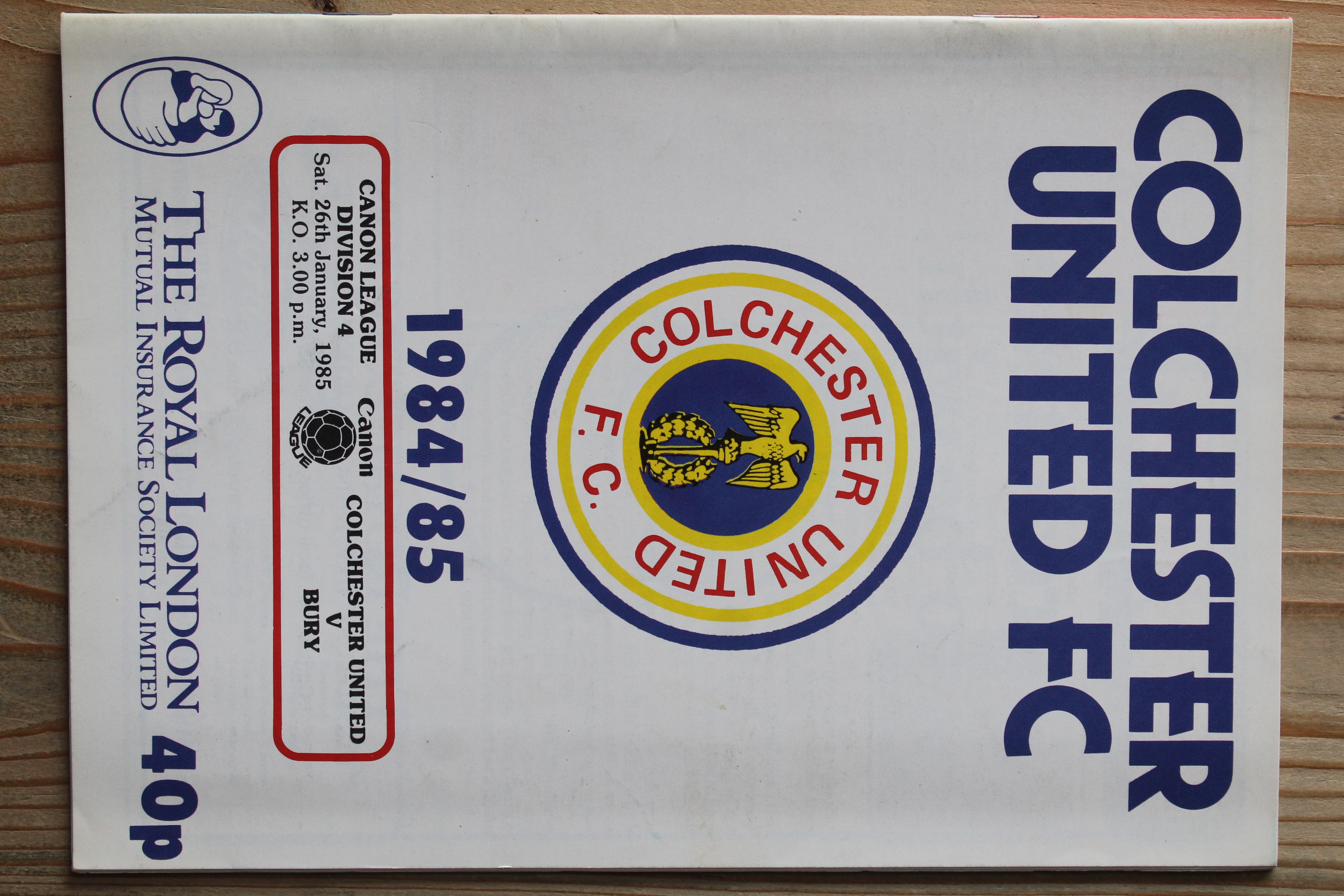 Colchester United FC v Bury FC