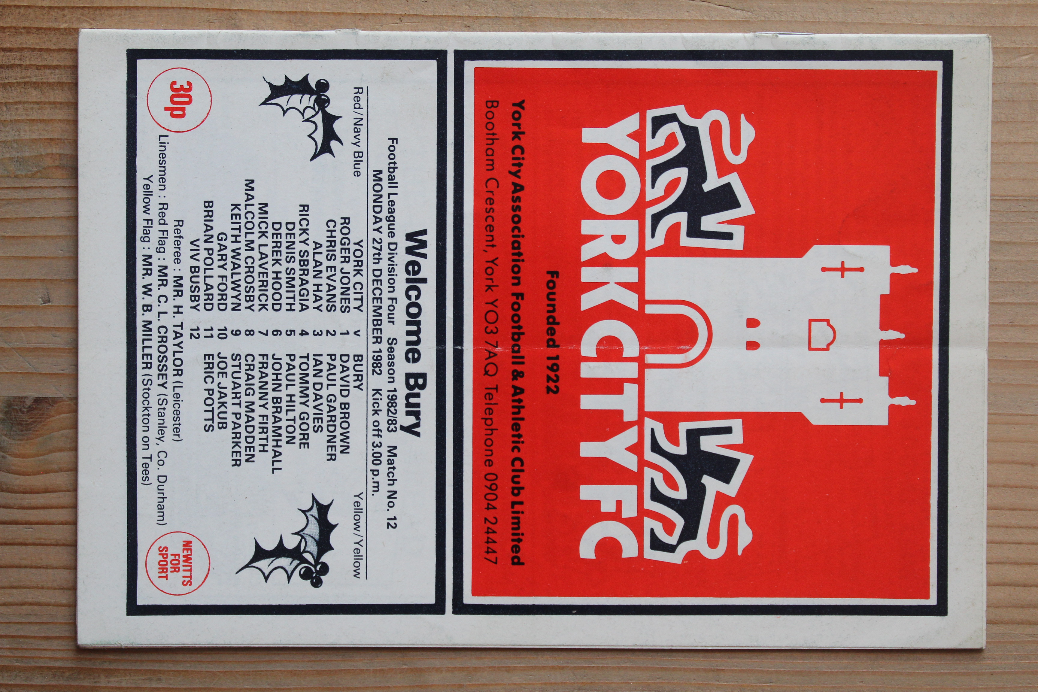 York City FC v Bury FC