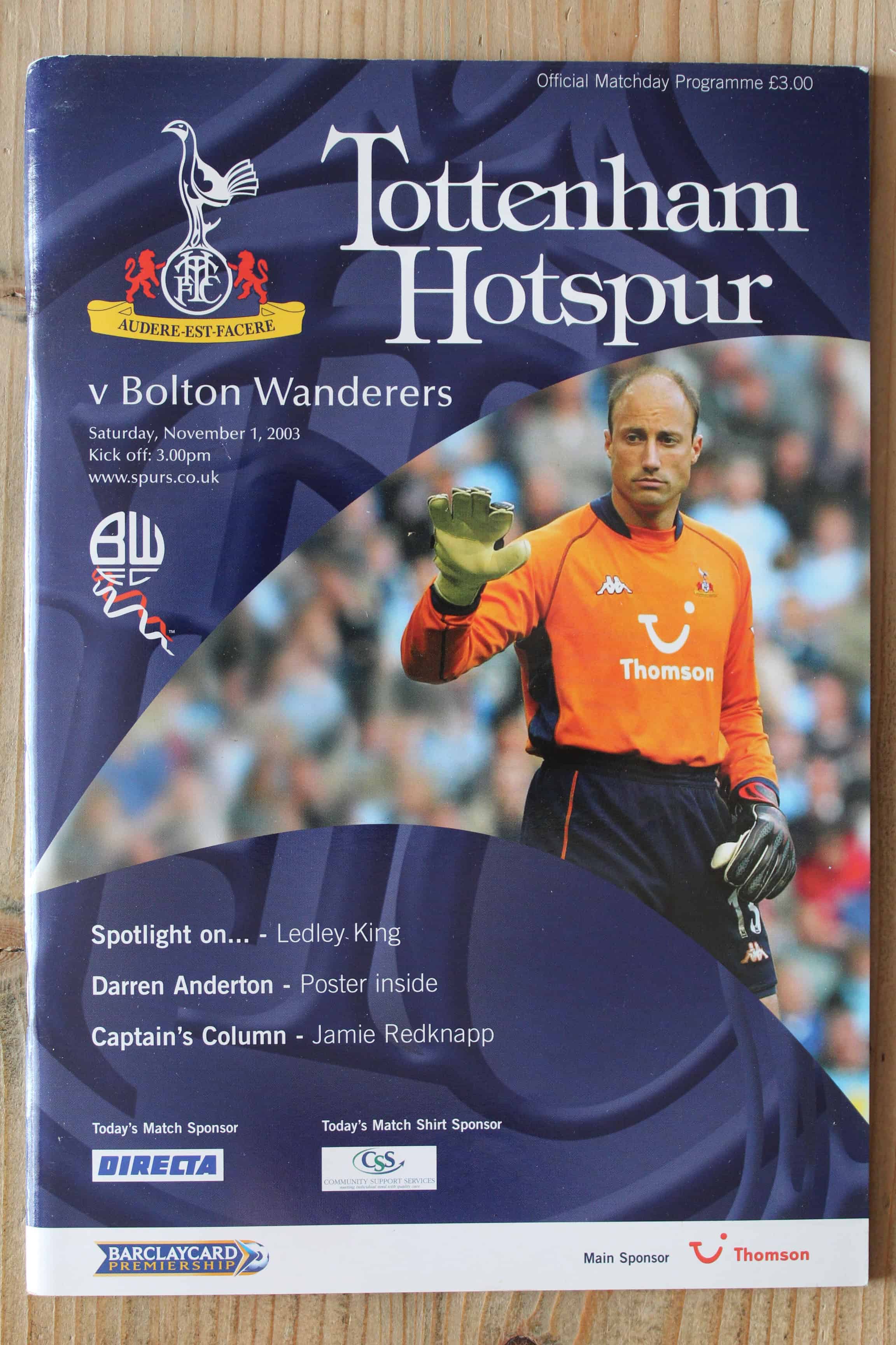 Tottenham Hotspur FC v Bolton Wanderers FC